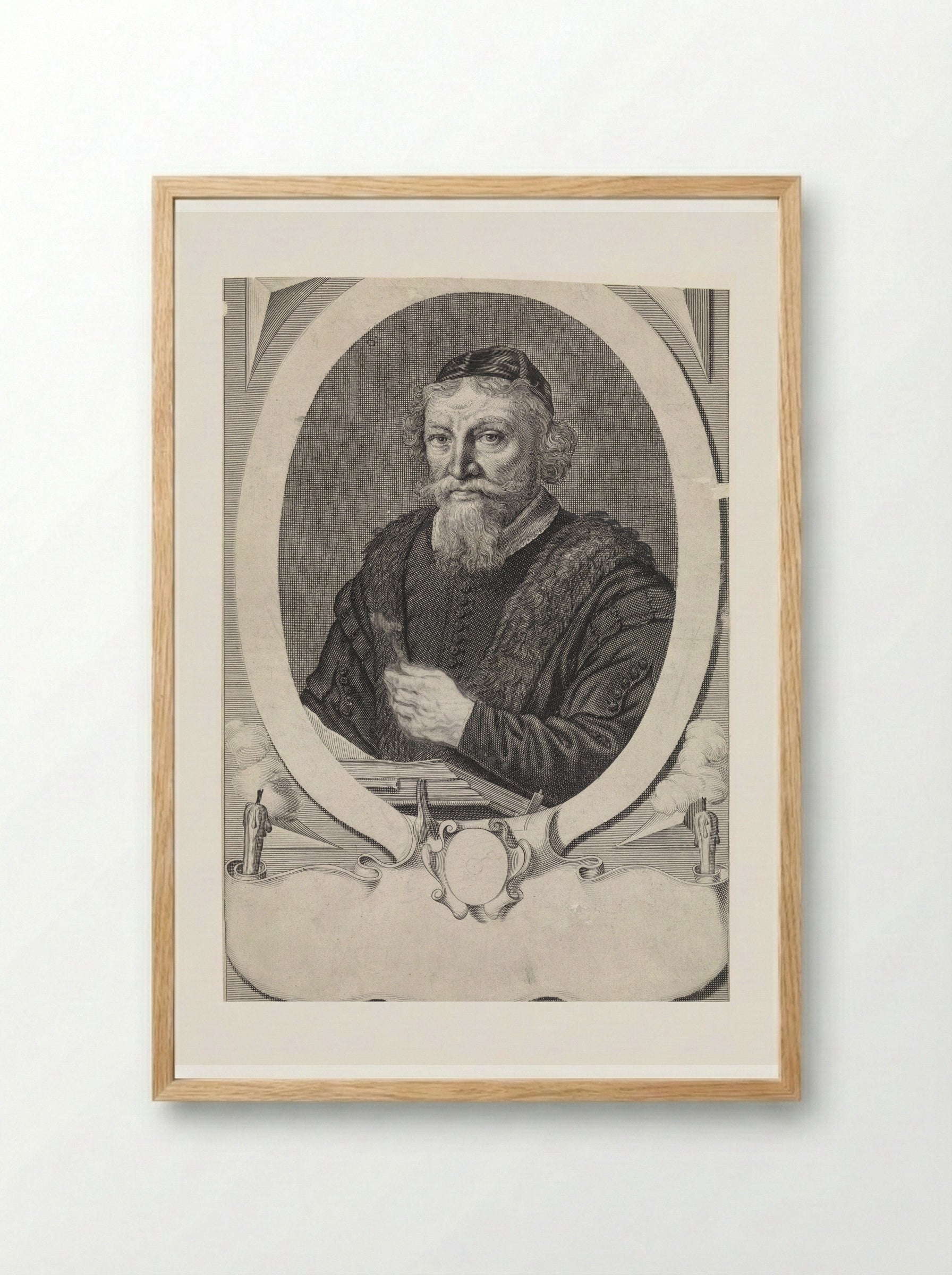 Portret van Stephan Crachtius - Theodor Matham - Framed Print Wood
