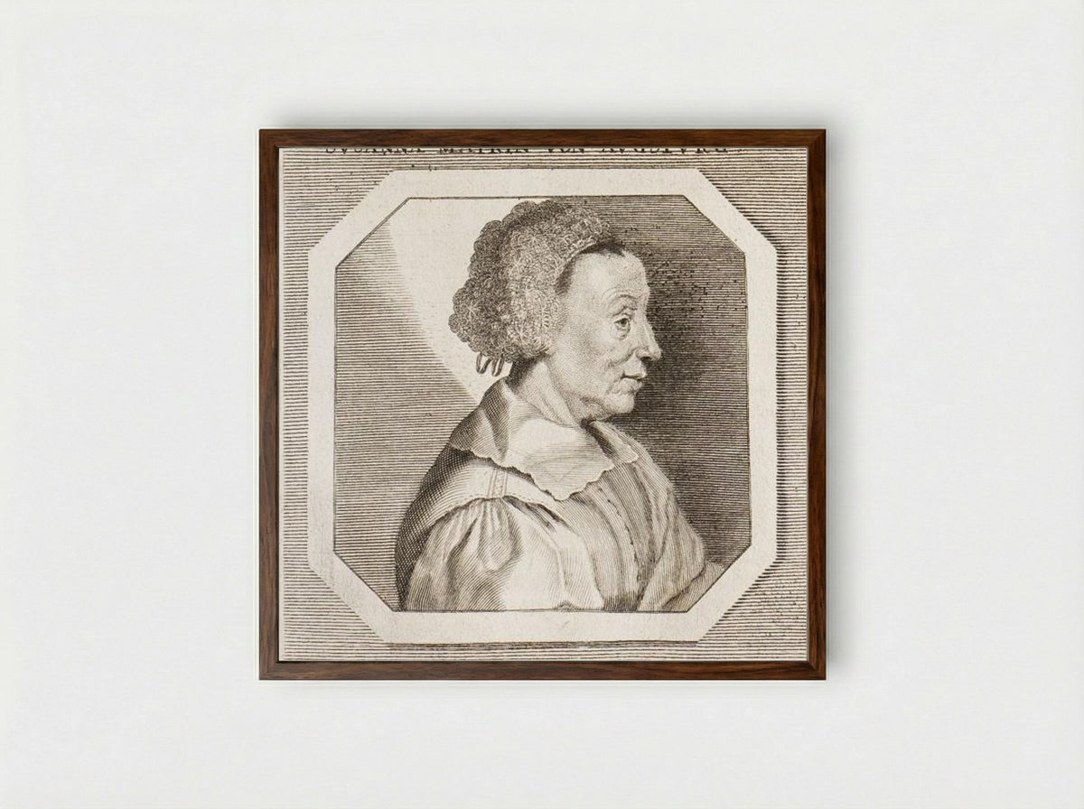 Portret van Susanna Mayr - Georg Andreas Wolfgang - Framed Print Dark Wood
