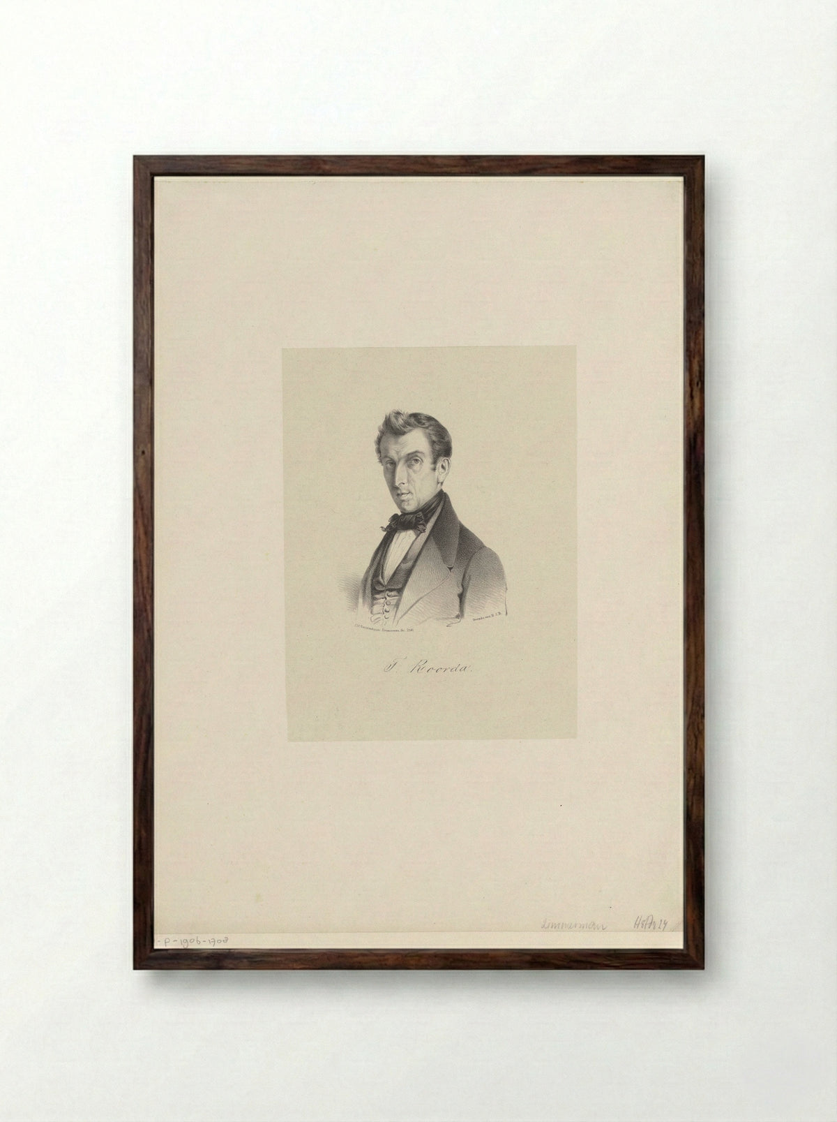 Portret van Taco Roorda - Hilmar Johannes Backer - Framed Print Dark Wood
