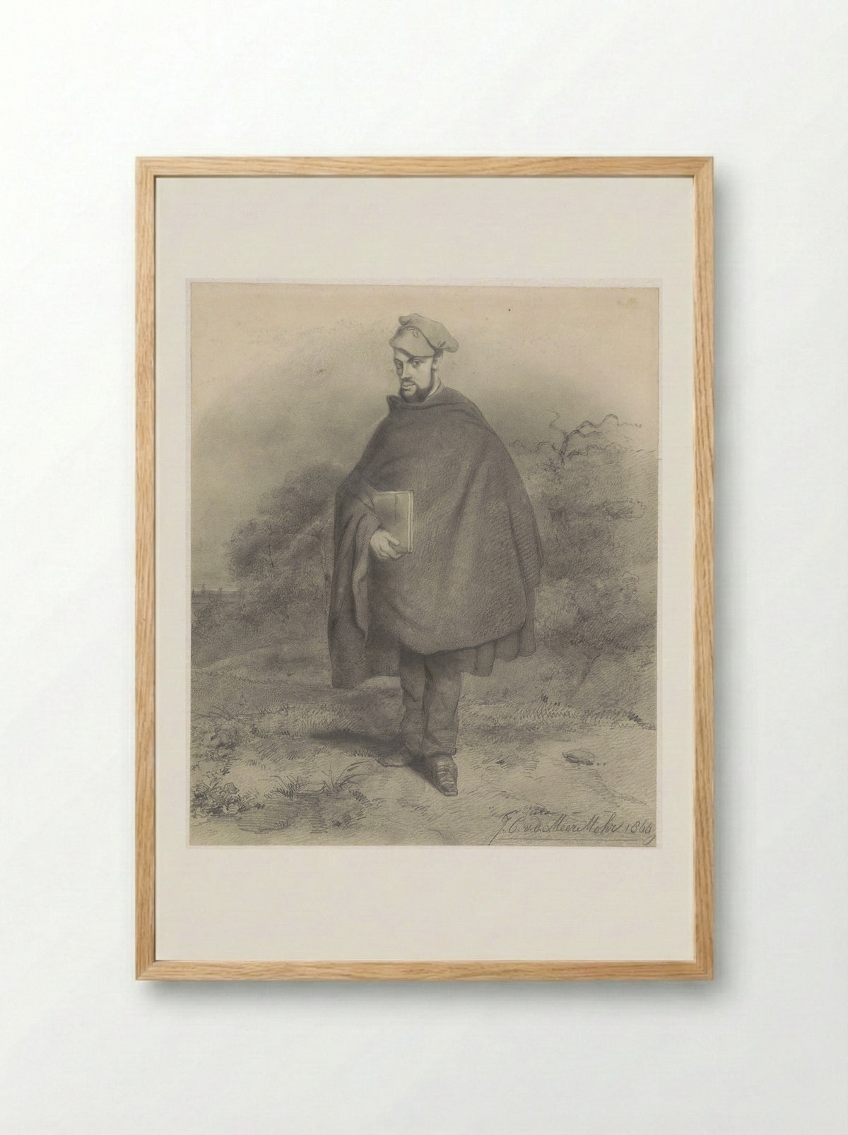 Portret van Theodorus Hentzepeter - Johannes Carolus van der Meer Mohr - Framed Print Wood