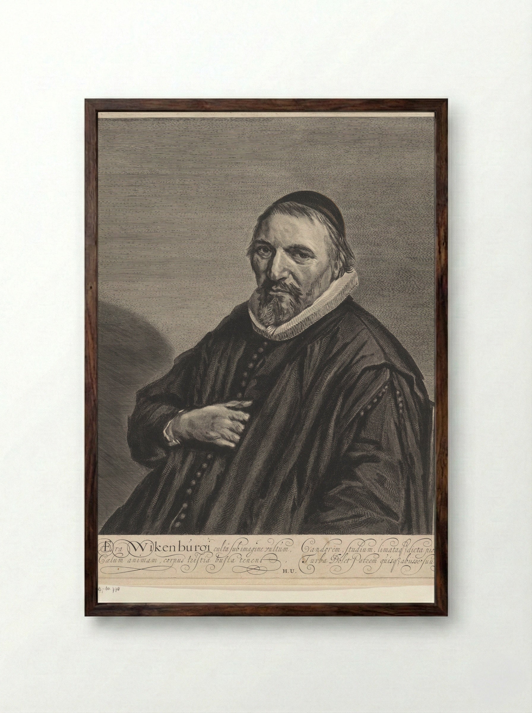 Portret van Theodorus Wikenburg - Jonas Suyderhoef - Framed Print Dark Wood
