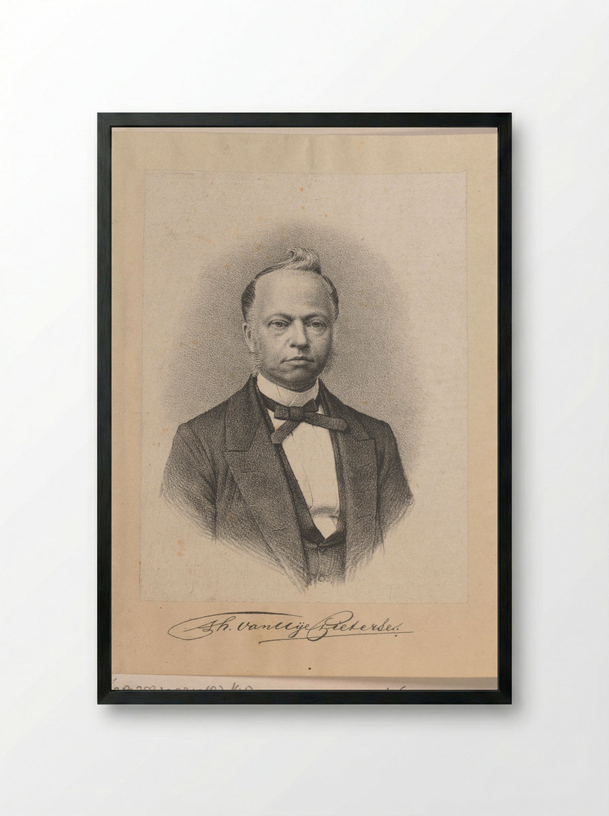 Portret van Theunis van Uye Pieterse - A.J. Wendel - Framed Print Black
