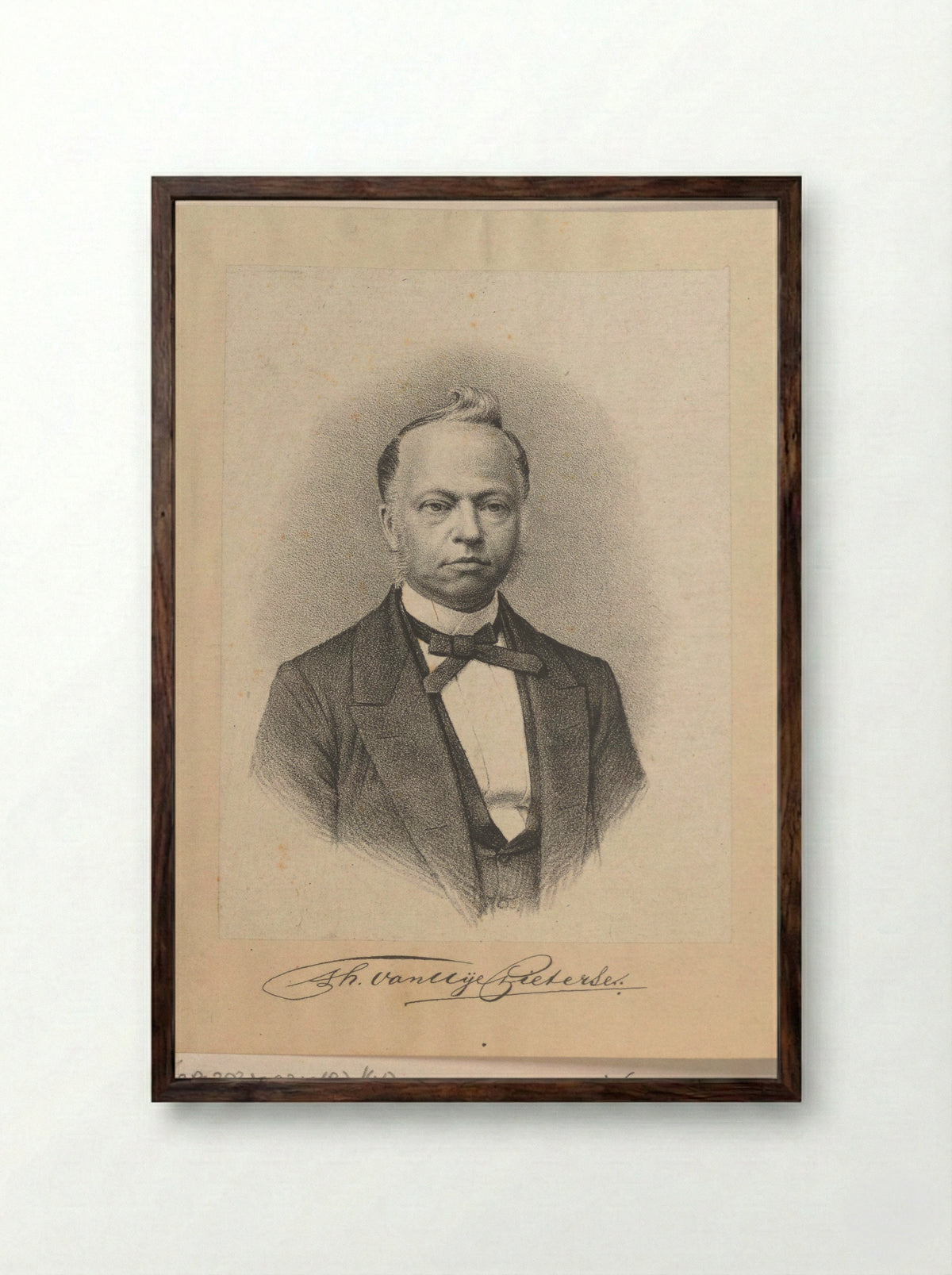 Portret van Theunis van Uye Pieterse - A.J. Wendel - Framed Print Dark Wood