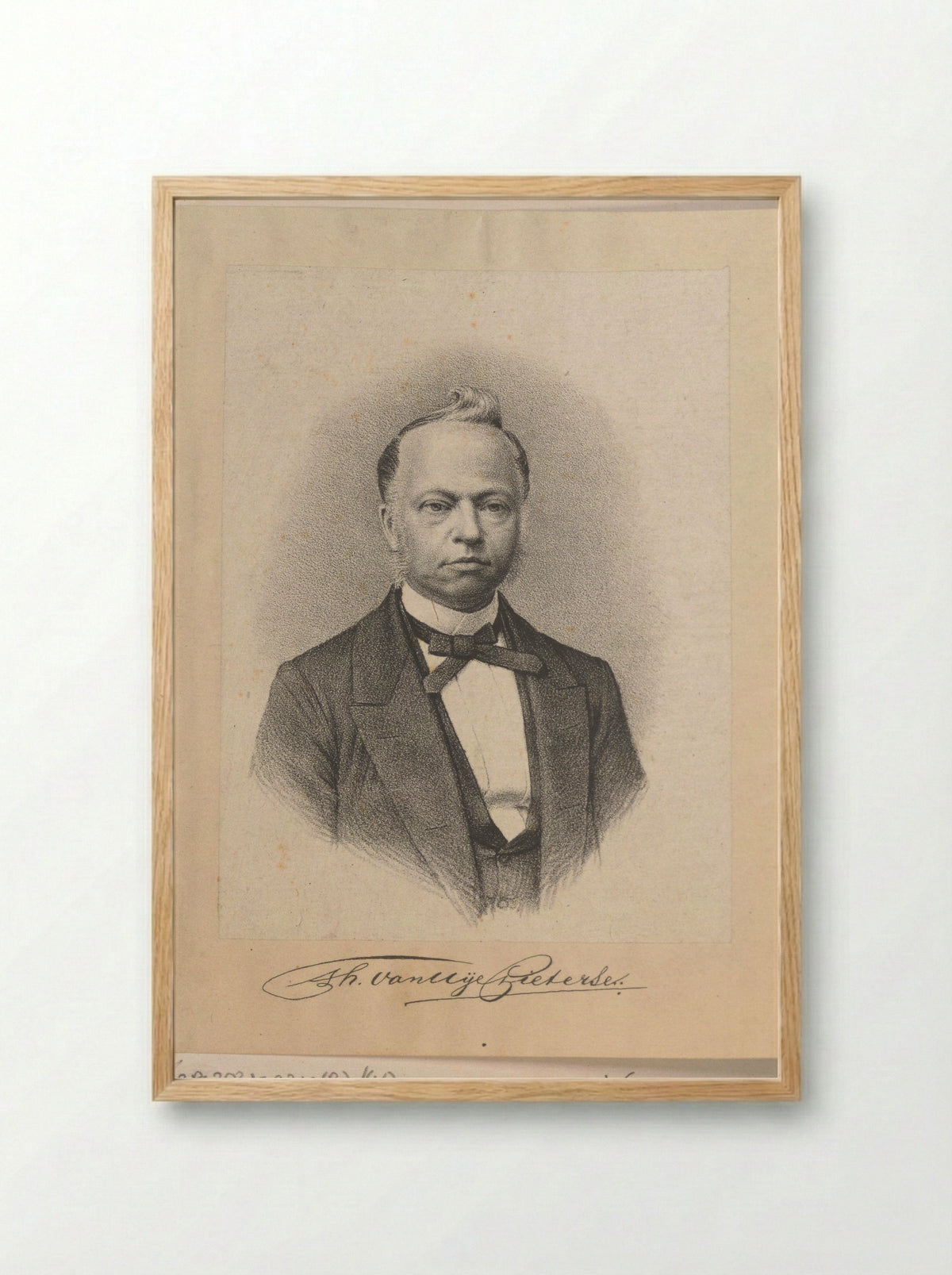 Portret van Theunis van Uye Pieterse - A.J. Wendel - Framed Print Wood