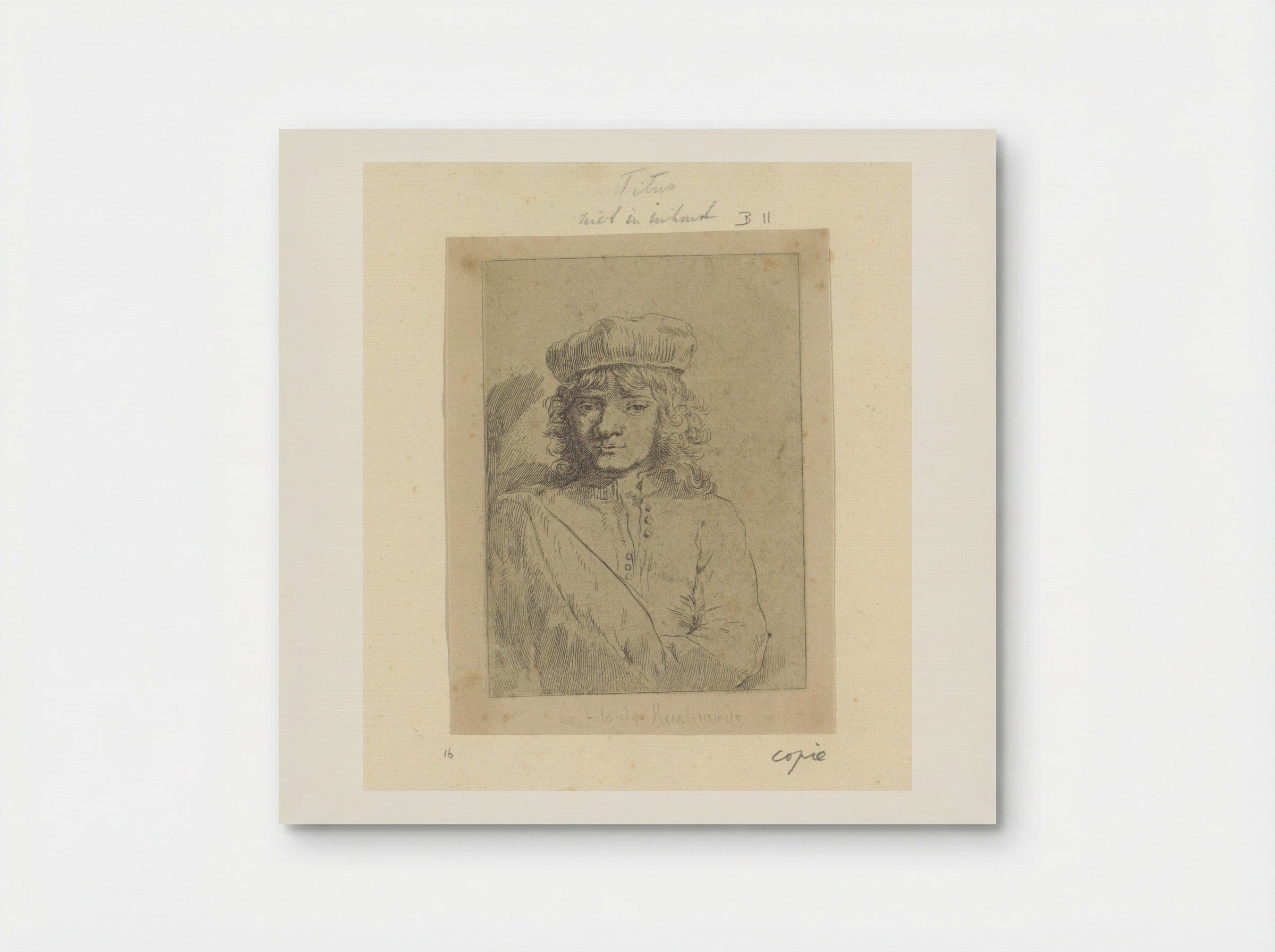 Portret van Titus (After Rembrandt) - Henry Louis Basan - Poster