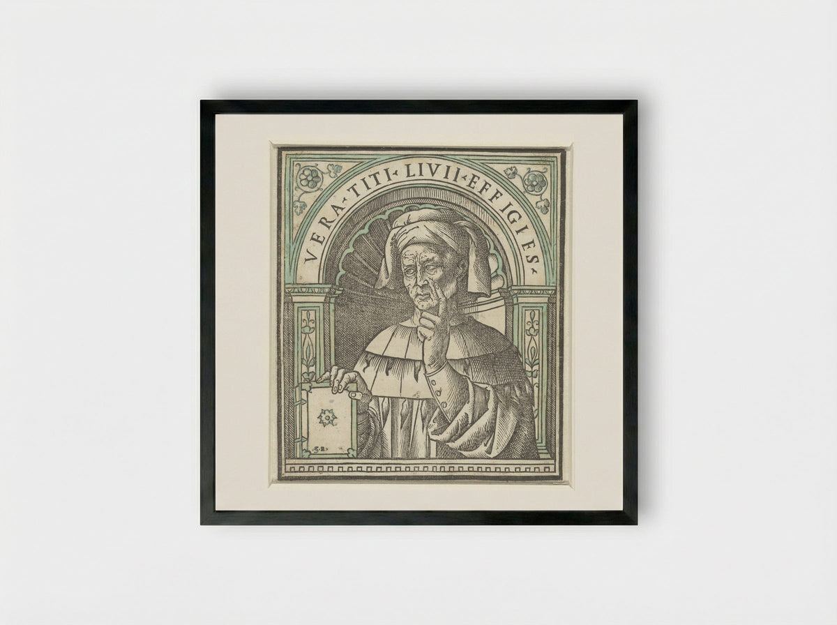 Portret van Titus Livius - Giovanni Andrea Vavassore - Framed Print Black