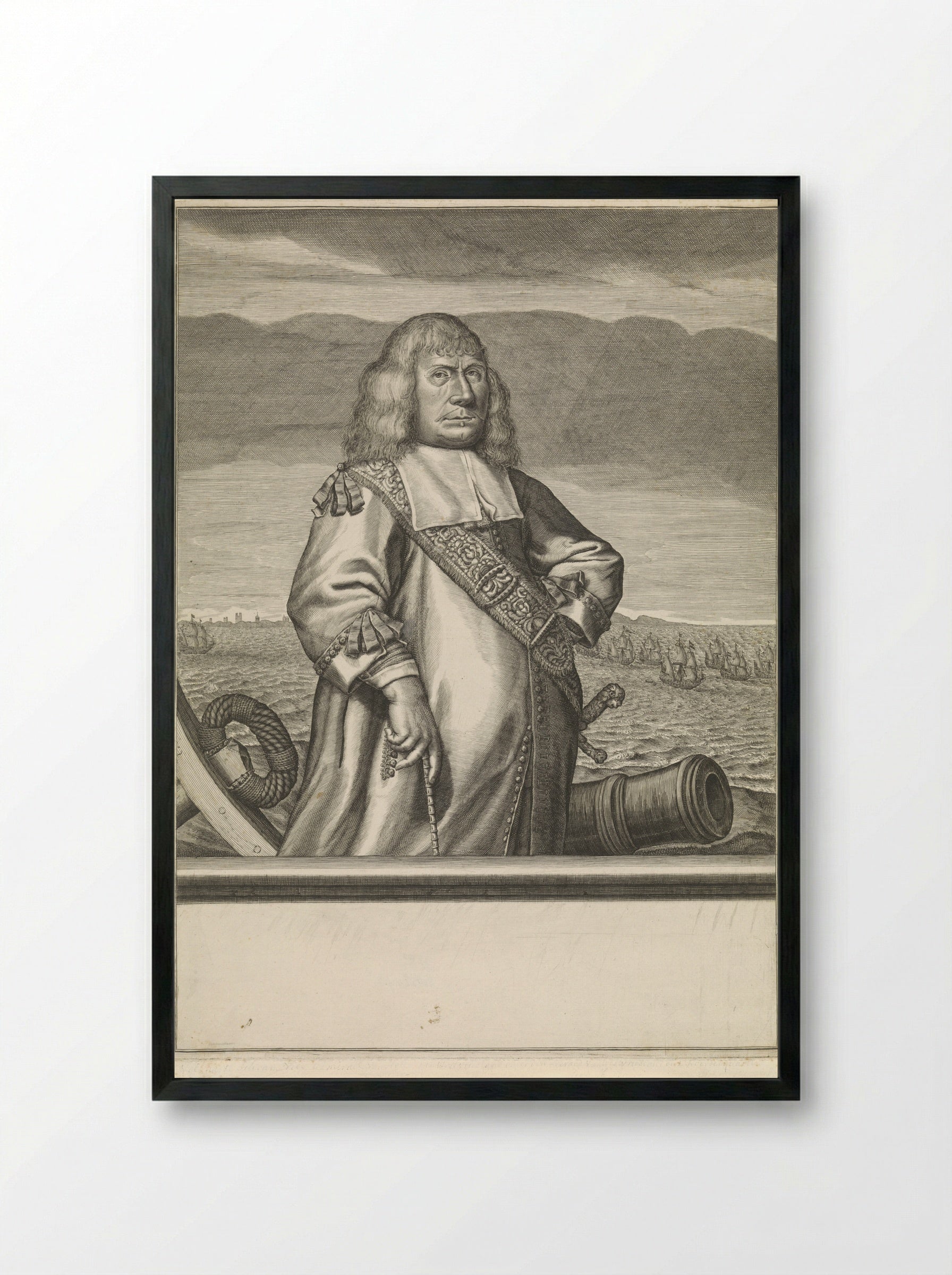 Portret van Volkert Schram, Vice-admiraal van Holland en West-Friesland - Jan Veenhuysen - Framed Print Black