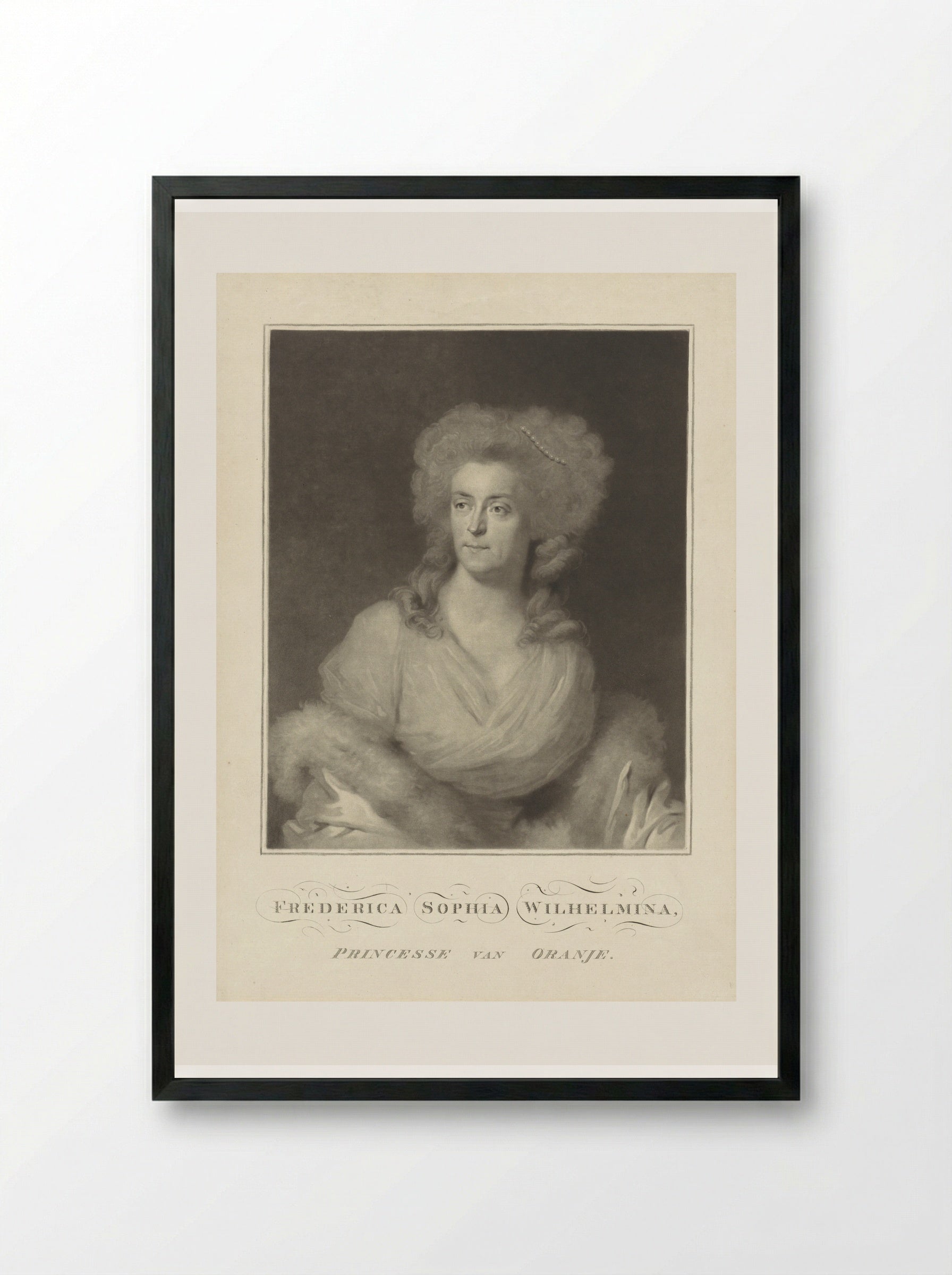 Portret van Wilhelmina van Pruisen - Charles Howard Hodges - Framed Print Black