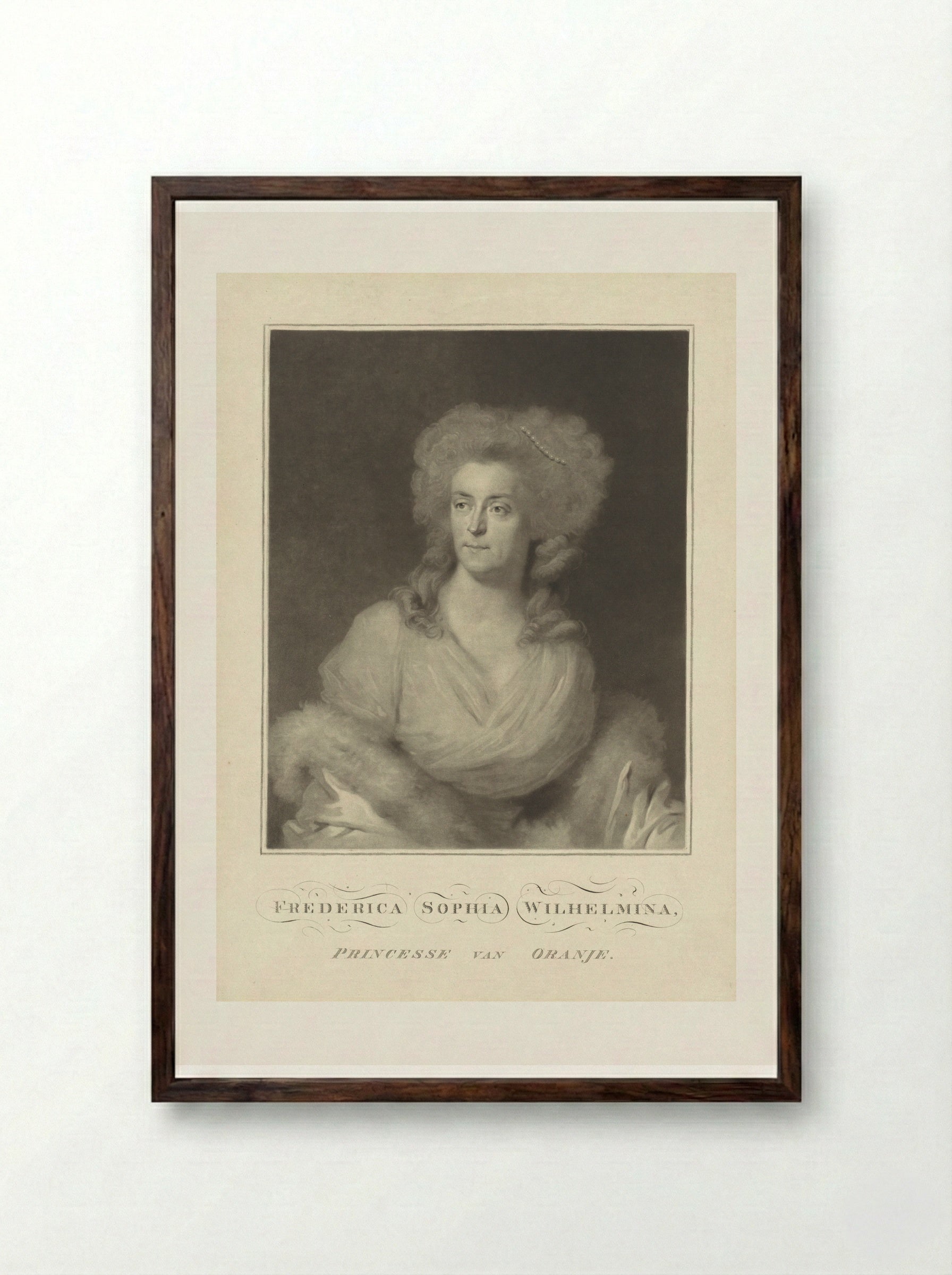 Portret van Wilhelmina van Pruisen - Charles Howard Hodges - Framed Print Dark Wood