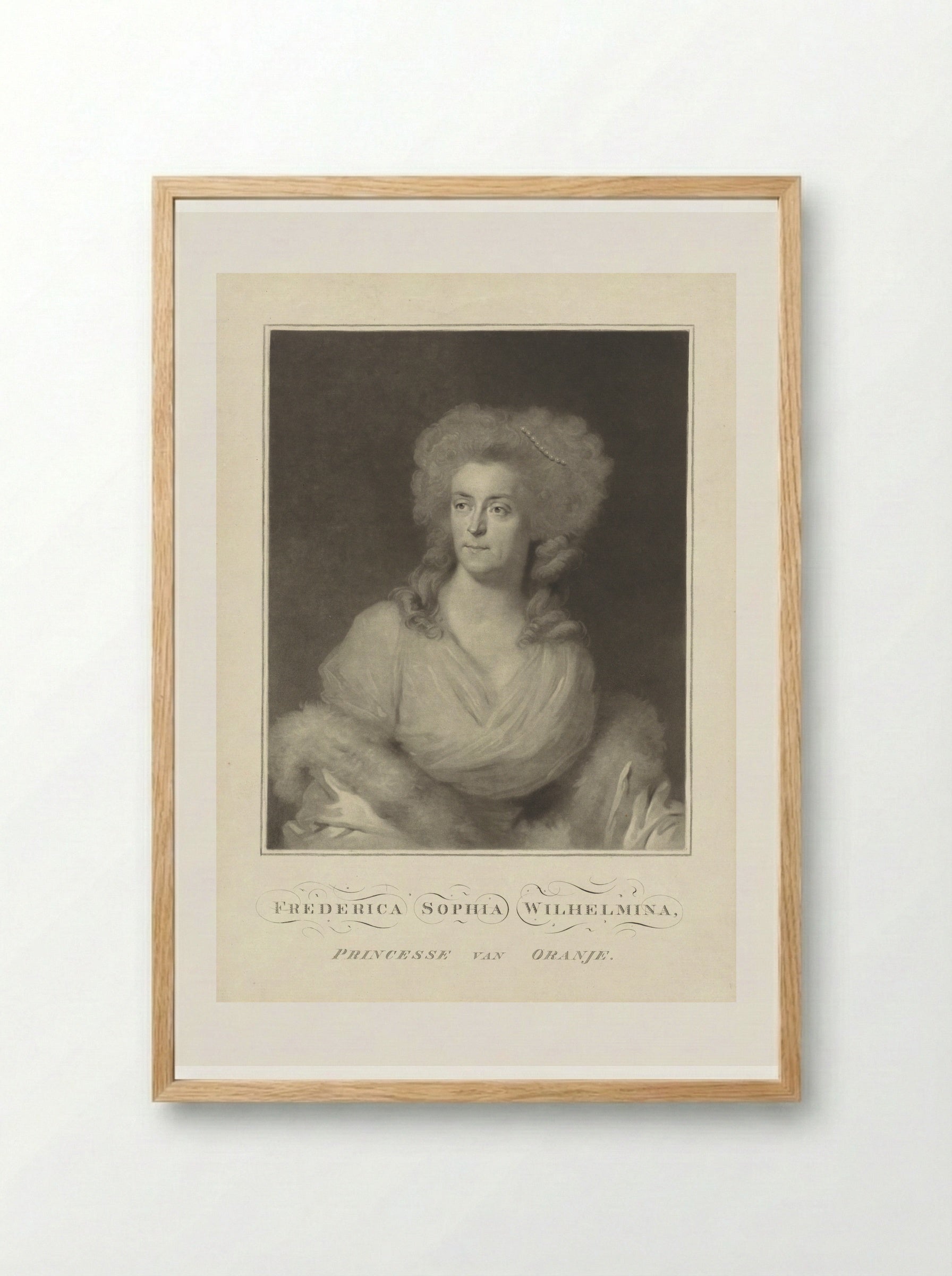 Portret van Wilhelmina van Pruisen - Charles Howard Hodges - Framed Print Wood