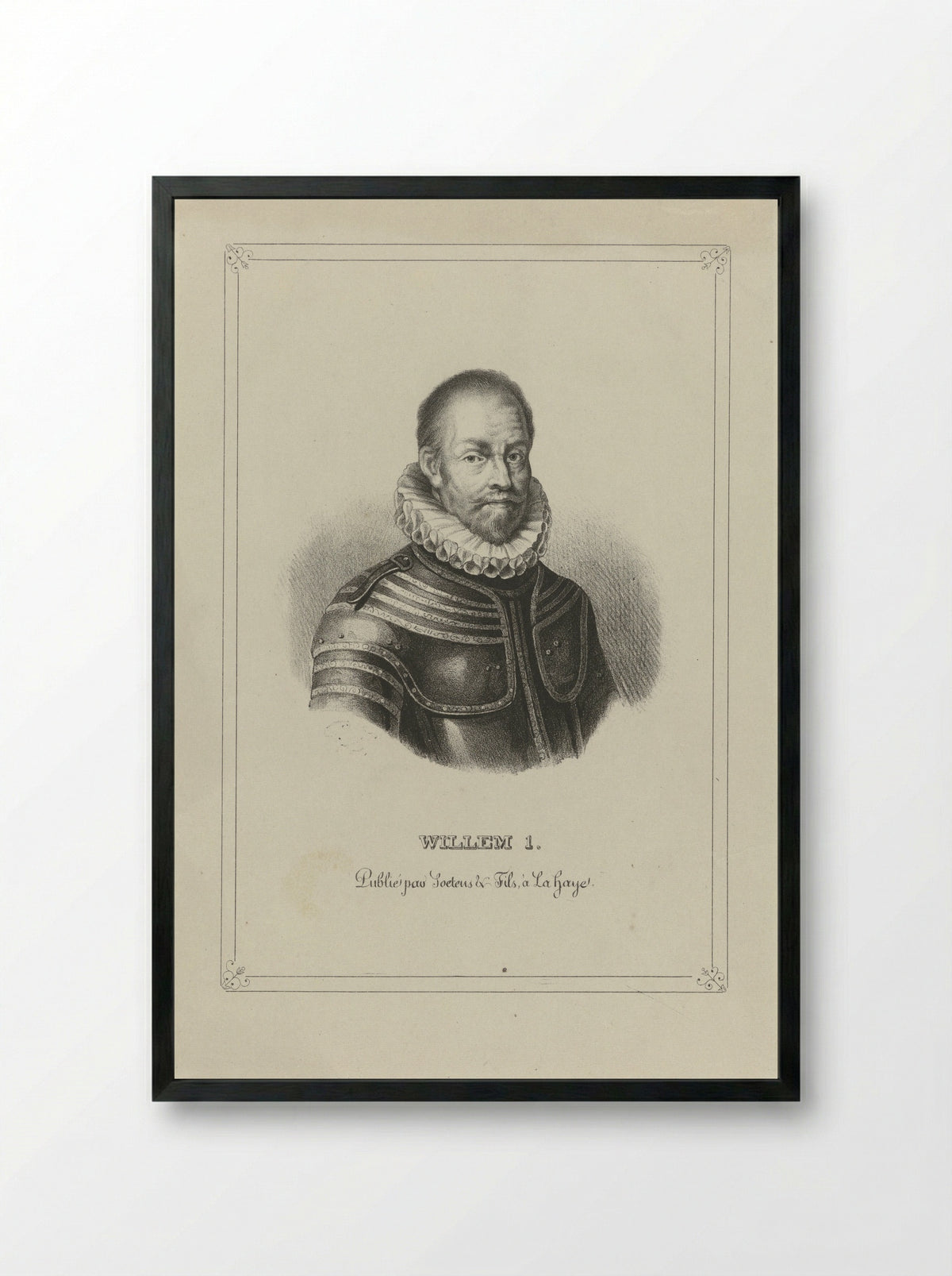 Portret van Willem I, prins van Oranje - Carel Christiaan Antony Last - Framed Print Black