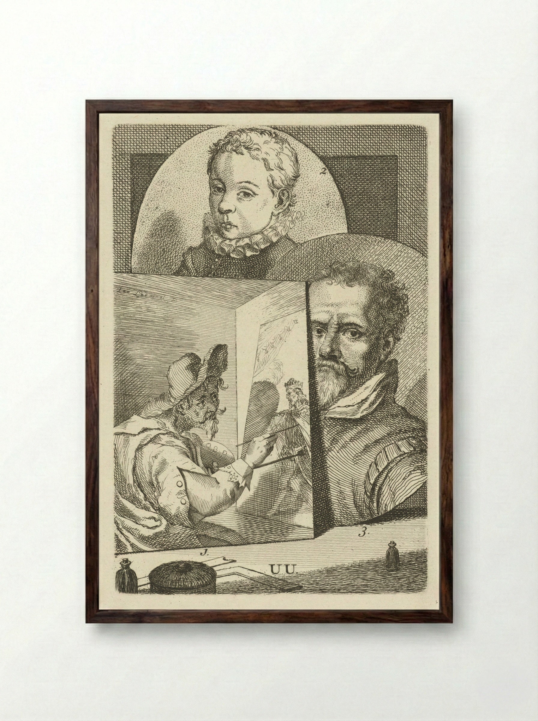 Portret van Willem I, prins van Oranje - Zacharias Dolendo - Framed Print Dark Wood