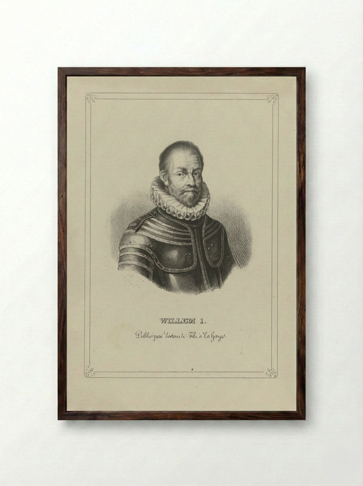 Portret van Willem I, prins van Oranje - Carel Christiaan Antony Last - Framed Print Dark Wood