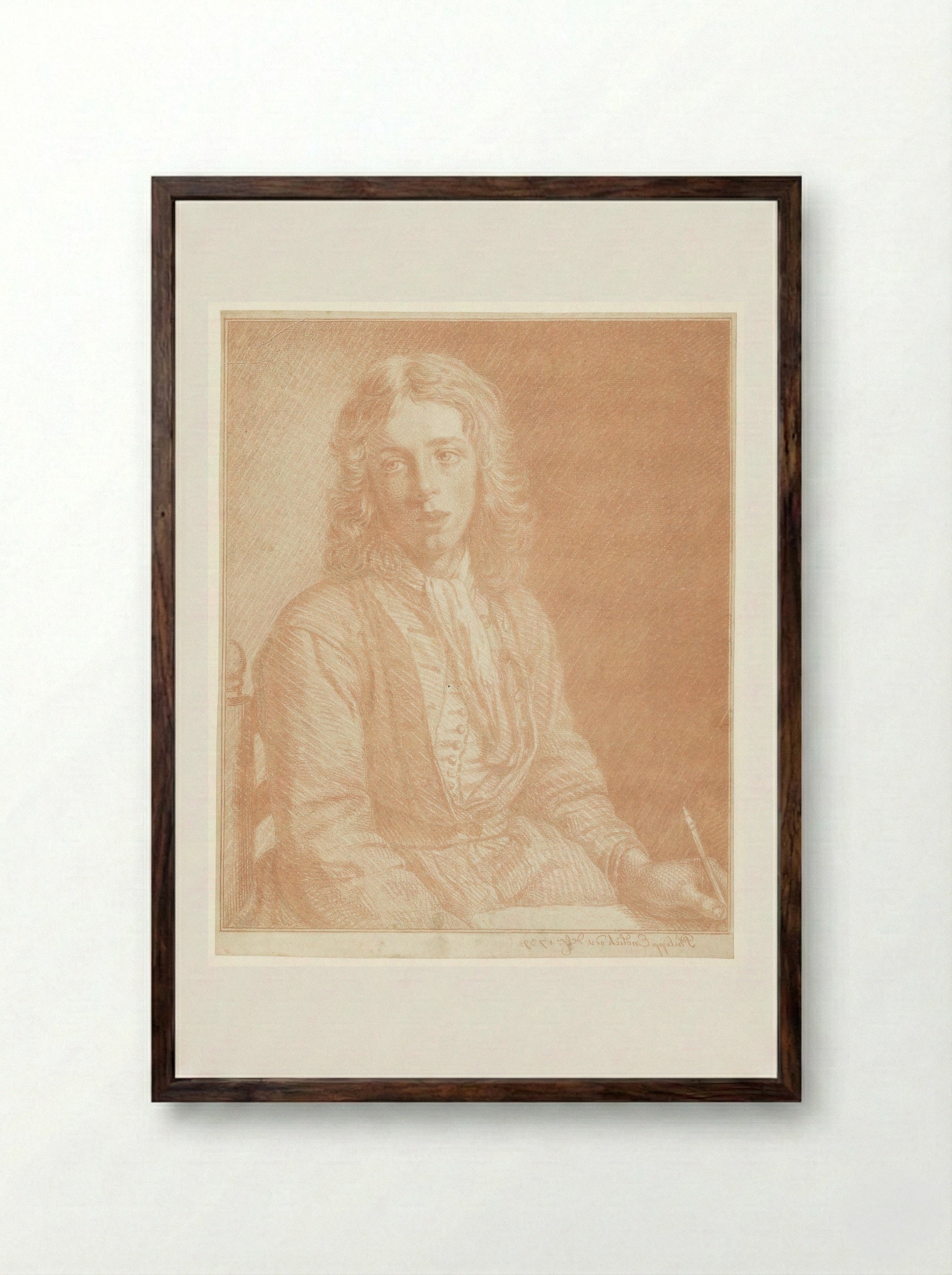 Portret van Willem IV, prins van Oranje-Nassau - Philippus Endlich - Framed Print Dark Wood