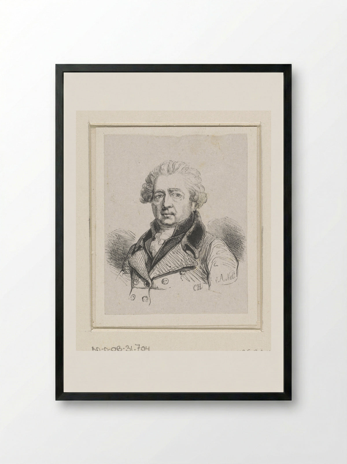 Portret van Willem Jacob Herreyns - Monogrammist CH/VA - Framed Print Black