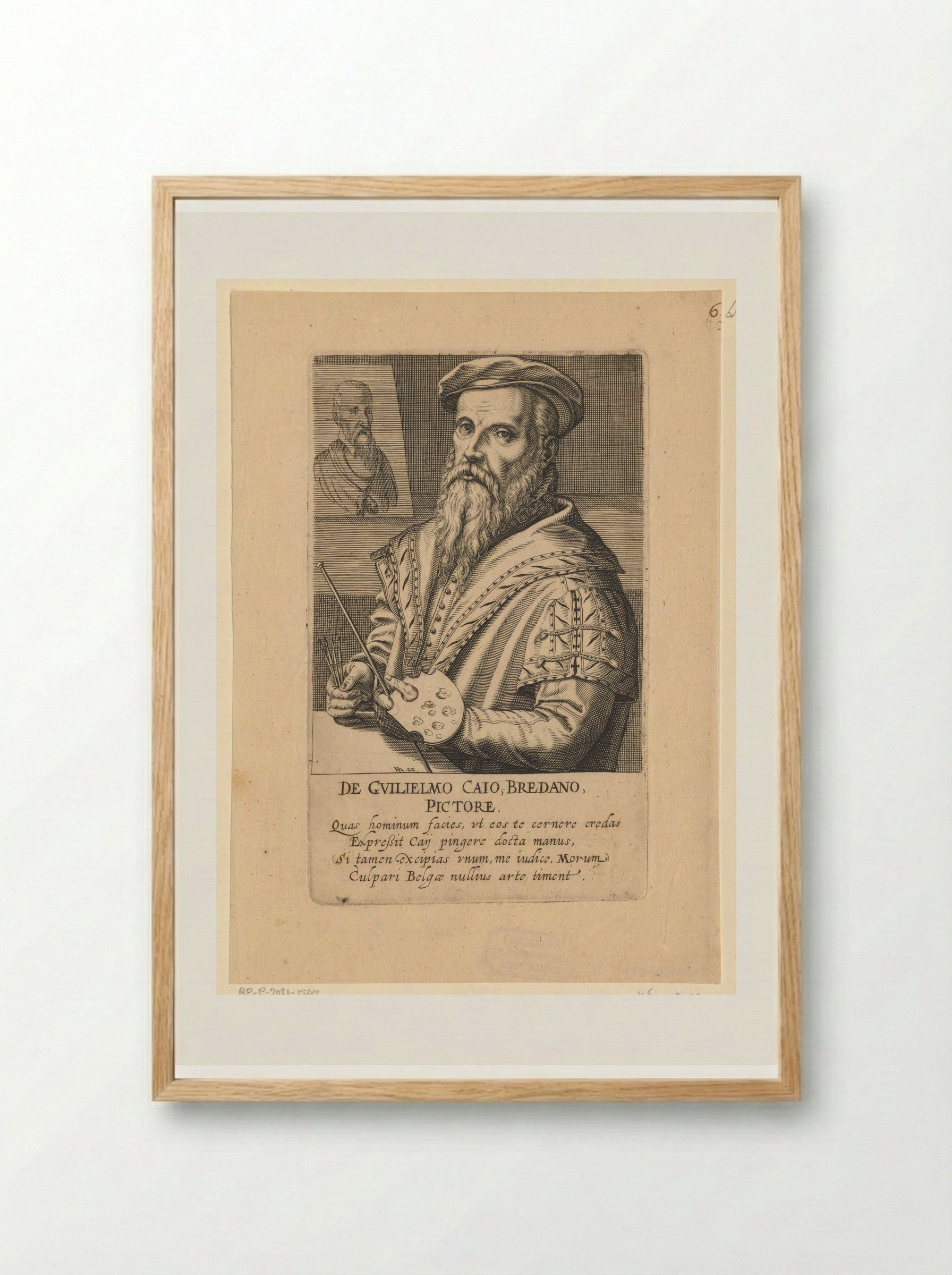 Portret van Willem Key - Hendrick Hondius (I) - Framed Print Wood