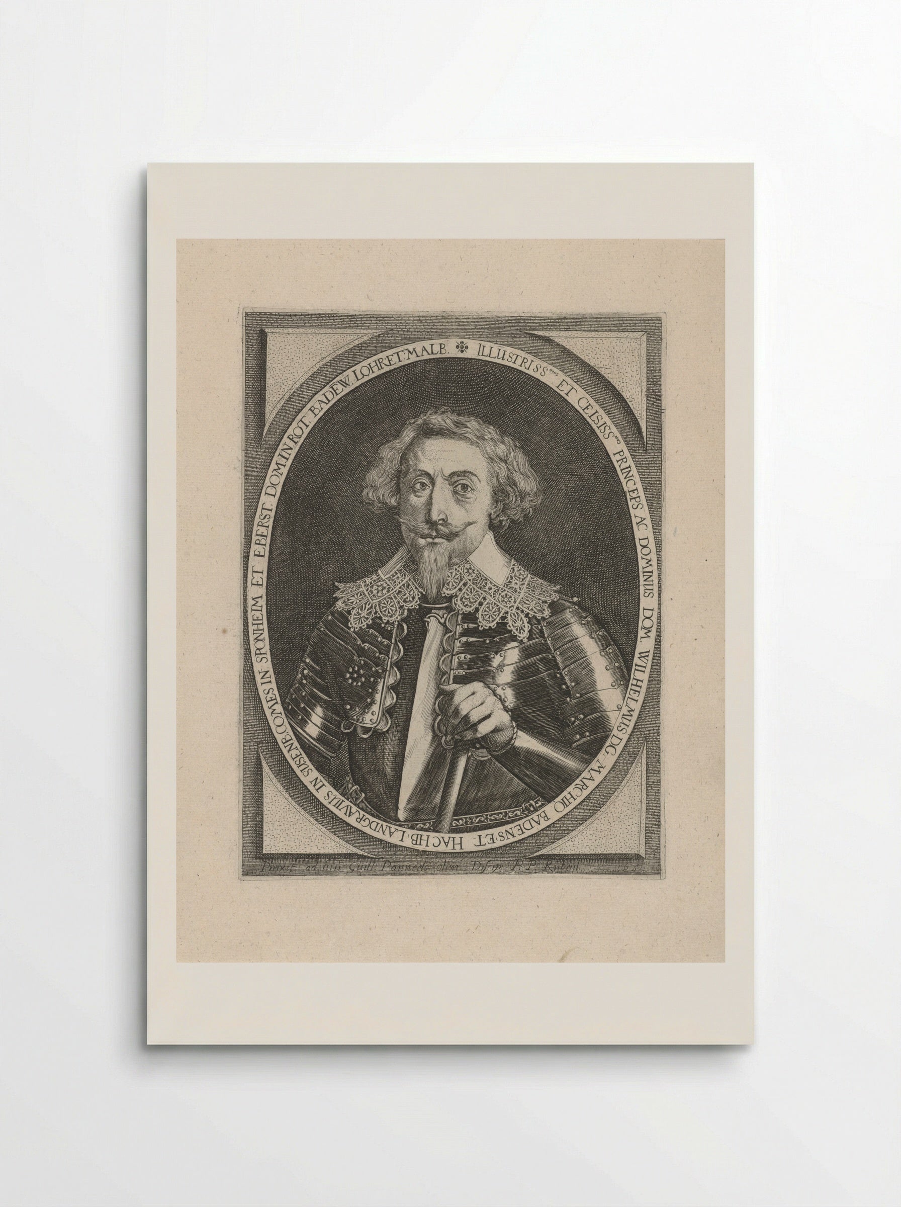 Portret van Willem, markgraaf van Baden - Willem Panneels - Poster