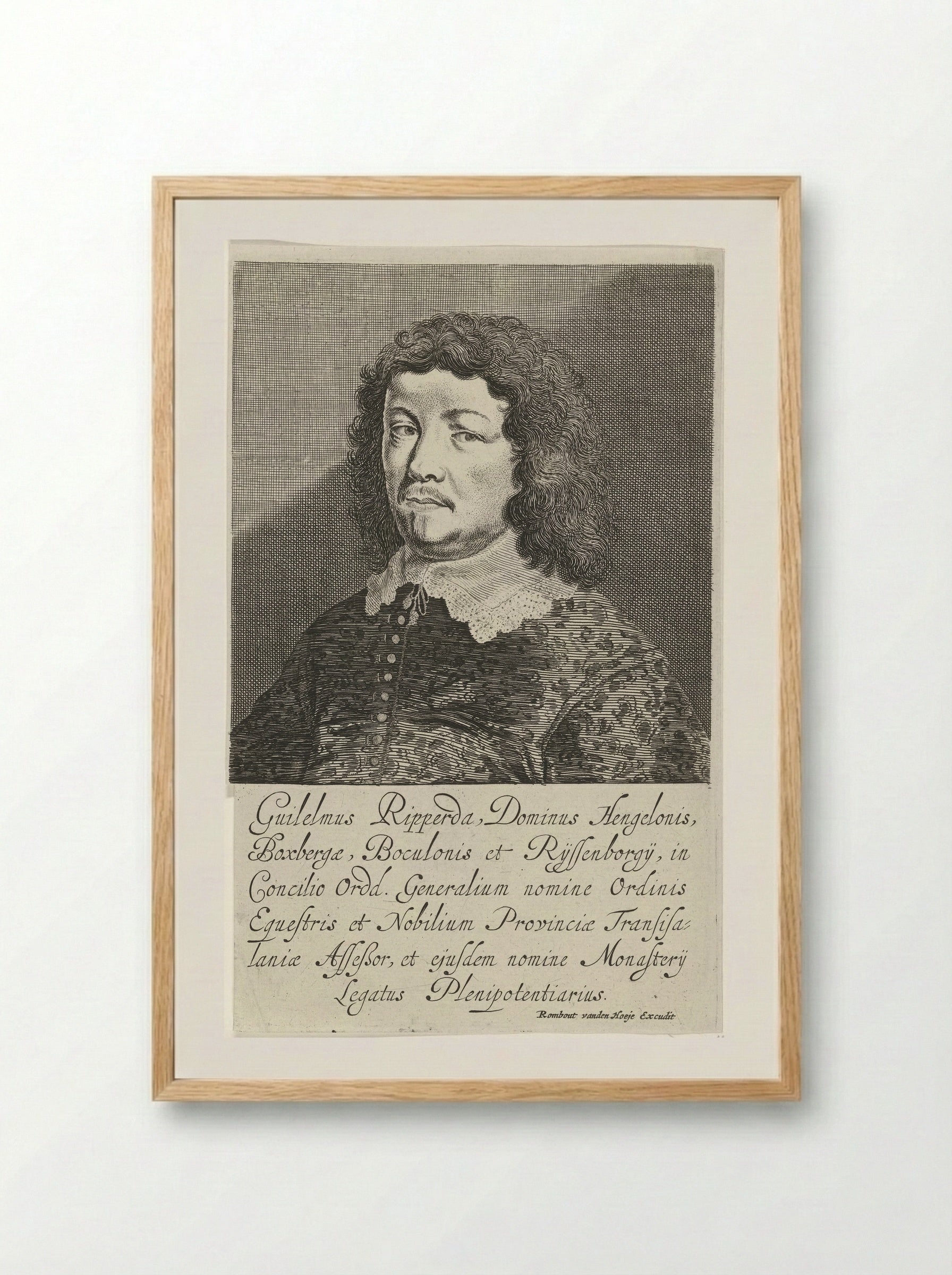 Portret van Willem van Ripperda - Pieter Nolpe - Framed Print Wood