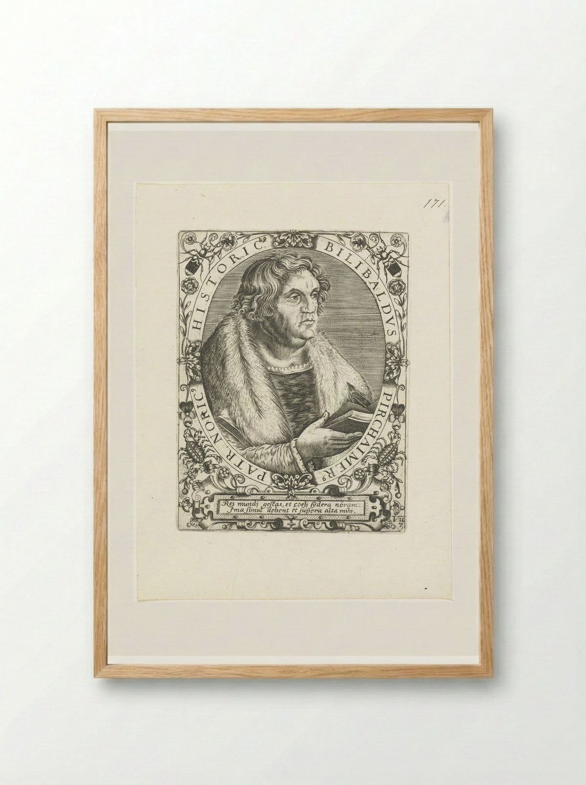 Portret van Willibald Pirckheimer - Theodor de Bry - Framed Print Wood