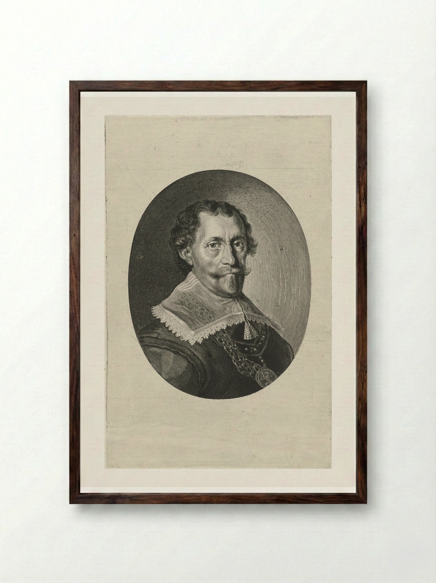 Portret van Witte Cornelisz. de With - Theodor Matham - Framed Print Dark Wood