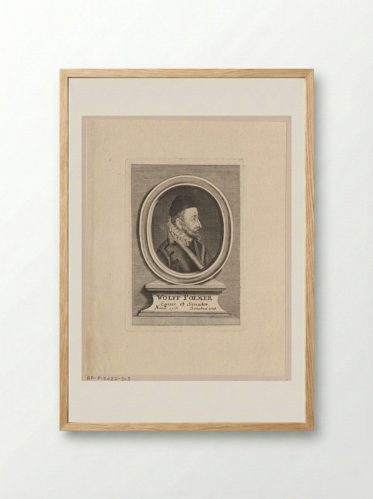 Portret van Wolff Poemer - Johann Alexander Böner - Framed Print Wood