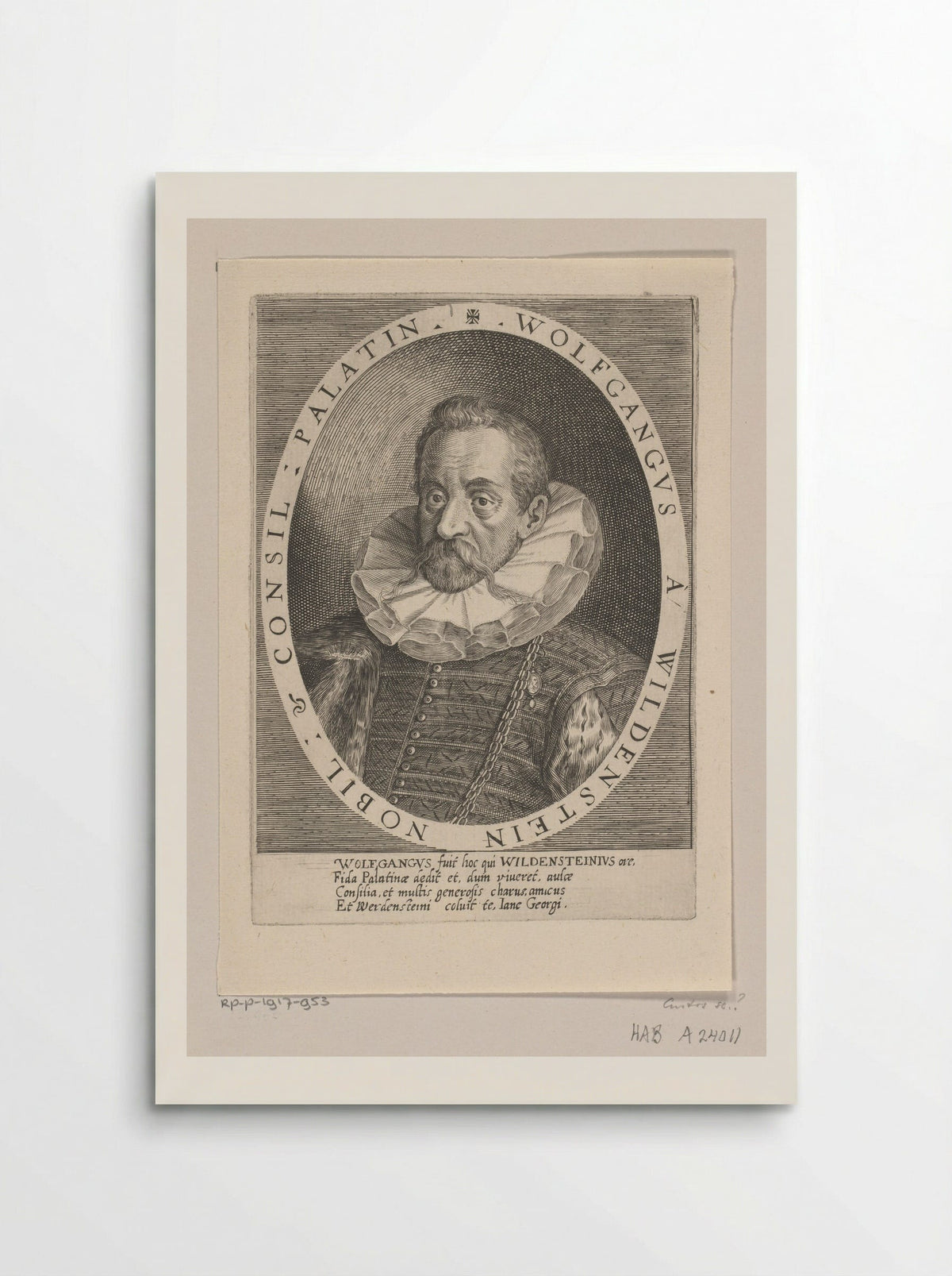Portret van Wolfgang von Wildenstein - Dominicus Custos - Poster