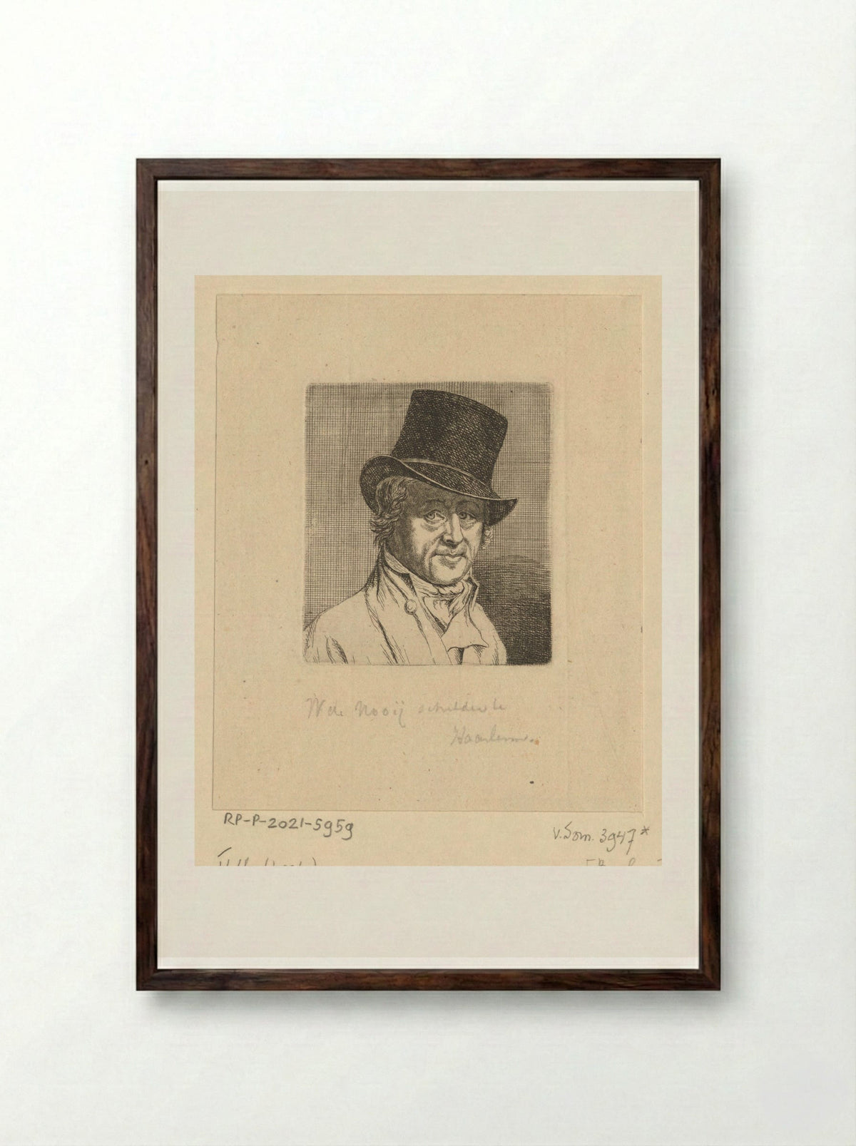 Portret van Wouterus de Nooy - Ernst Willem Jan Bagelaar - Framed Print Dark Wood