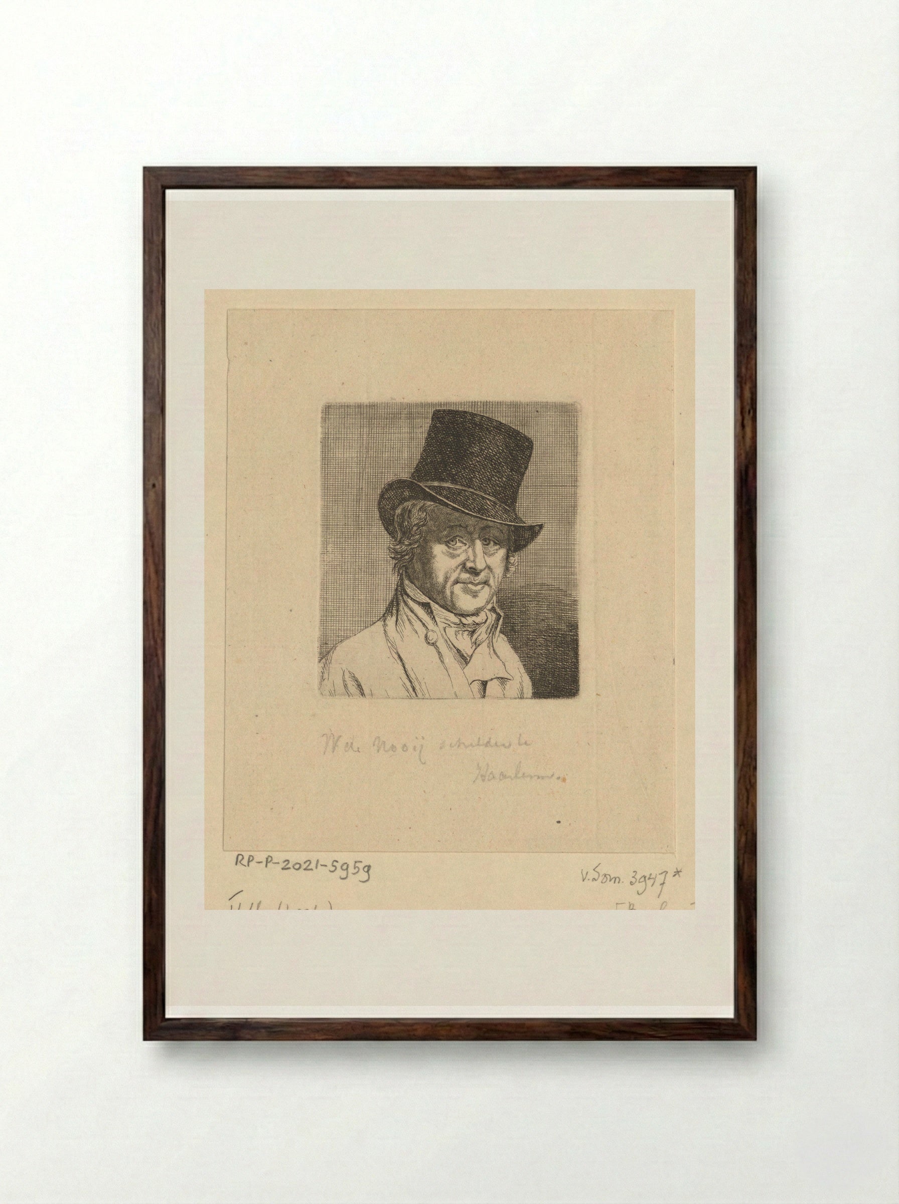 Portret van Wouterus de Nooy - Ernst Willem Jan Bagelaar - Framed Print Dark Wood