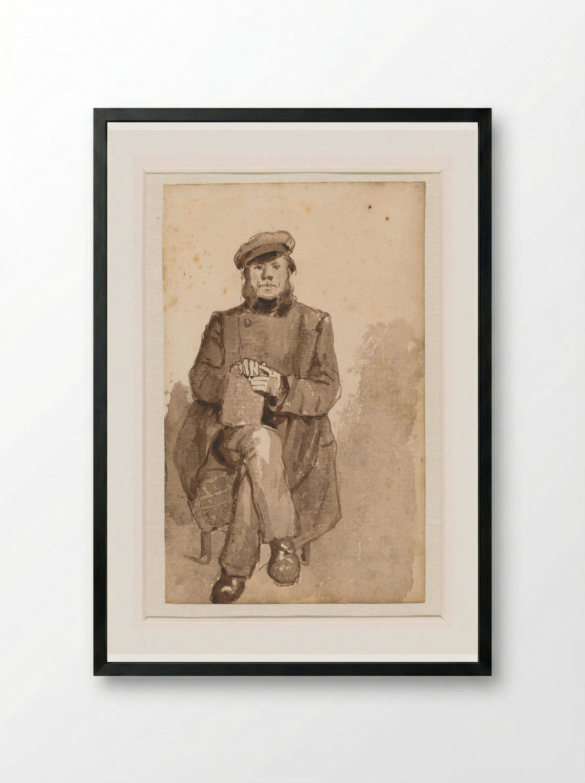 Portret van de boekhandelaar David Blok - Jan Weissenbruch - Framed Print Black