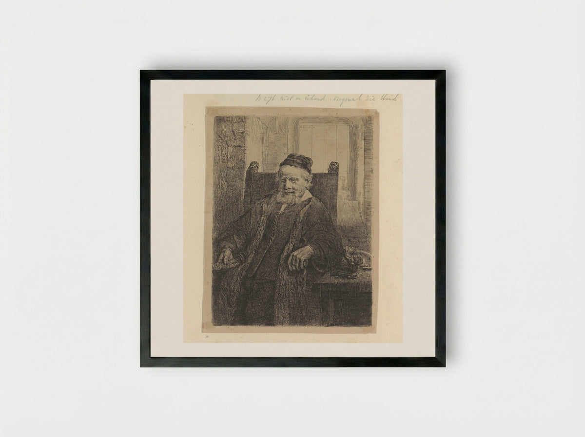 Portret van de goudsmid Jan Lutma - Henry Louis Basan - Framed Print Black