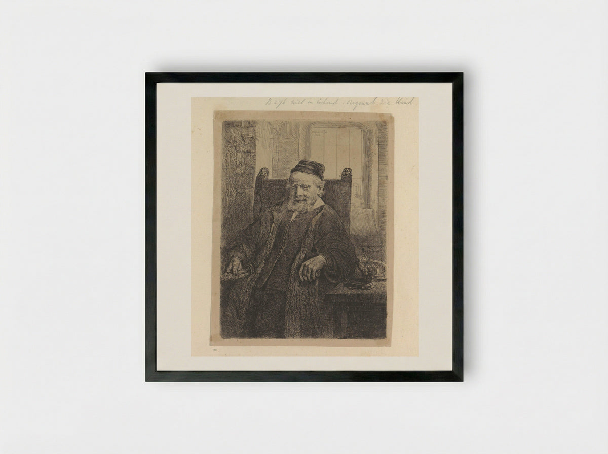 Portret van de goudsmid Jan Lutma - Henry Louis Basan - Framed Print Black