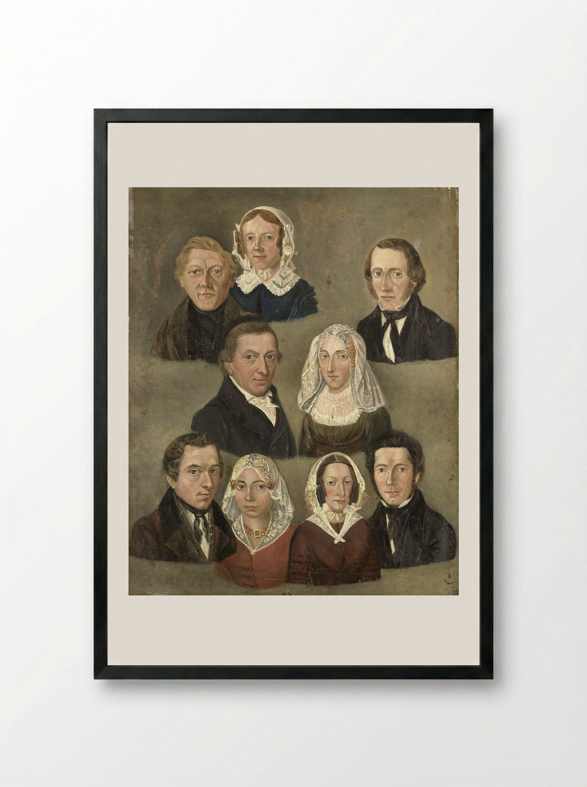 Portret van de ouders van de kunstenaar - Kornelis Douwes Teenstra - Framed Print Black