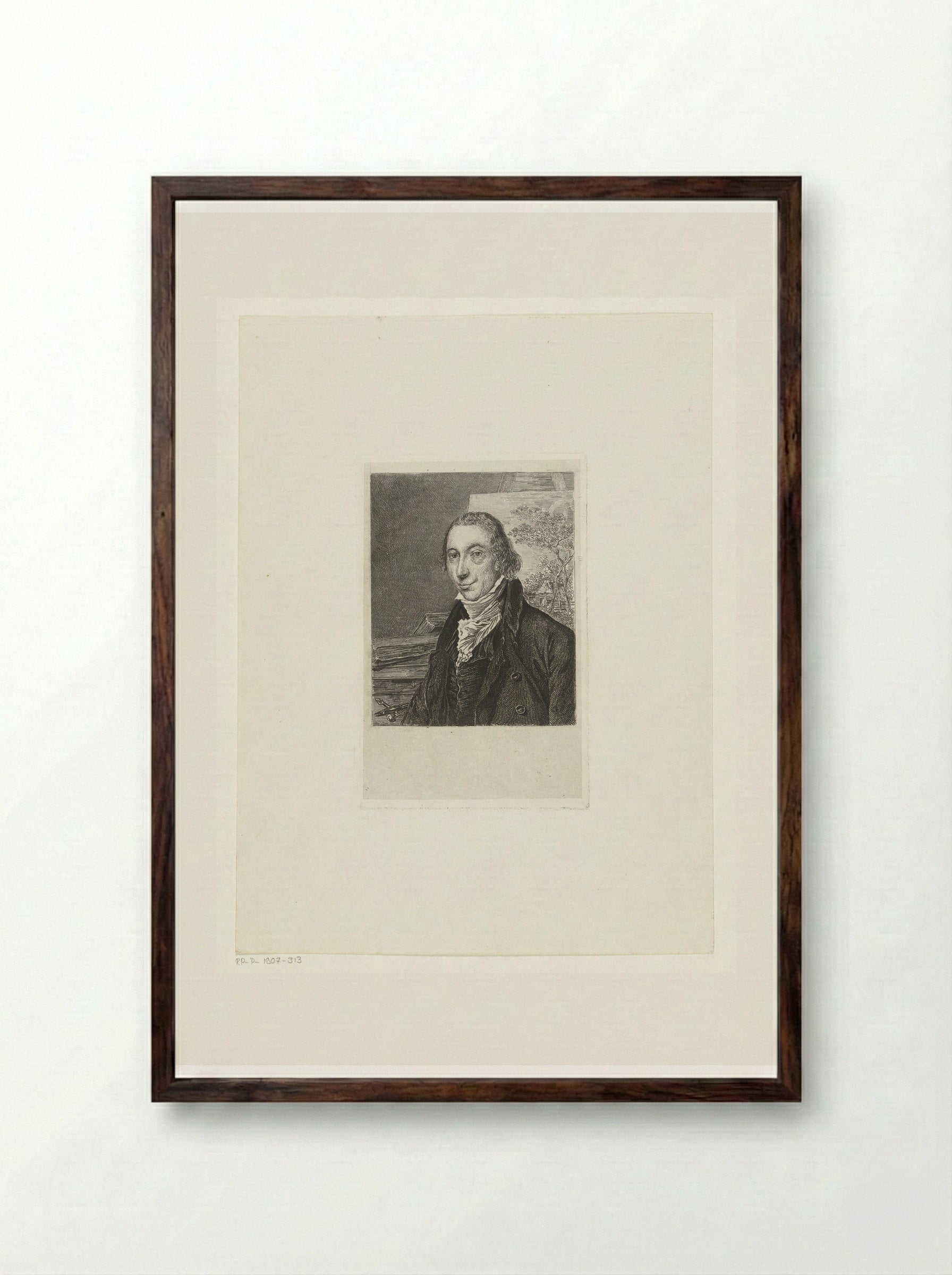 Portret van de schilder Franciscus Andreas Milatz - Hermanus van Brussel - Framed Print Dark Wood