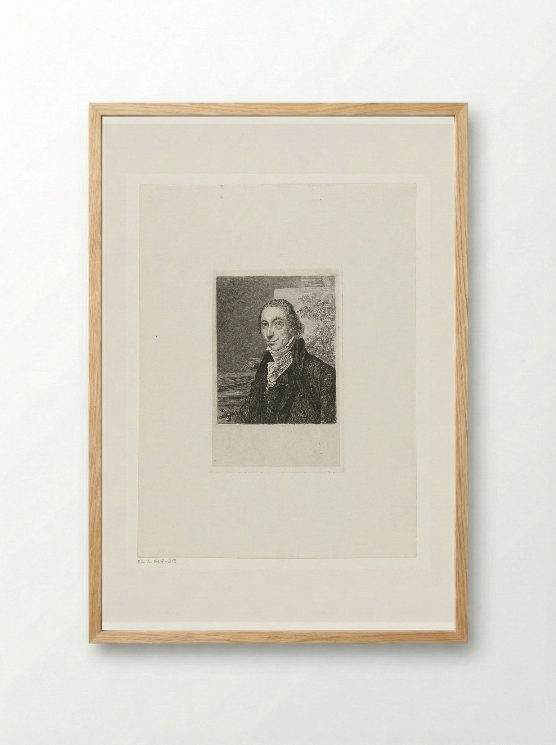 Portret van de schilder Franciscus Andreas Milatz - Hermanus van Brussel - Framed Print Wood