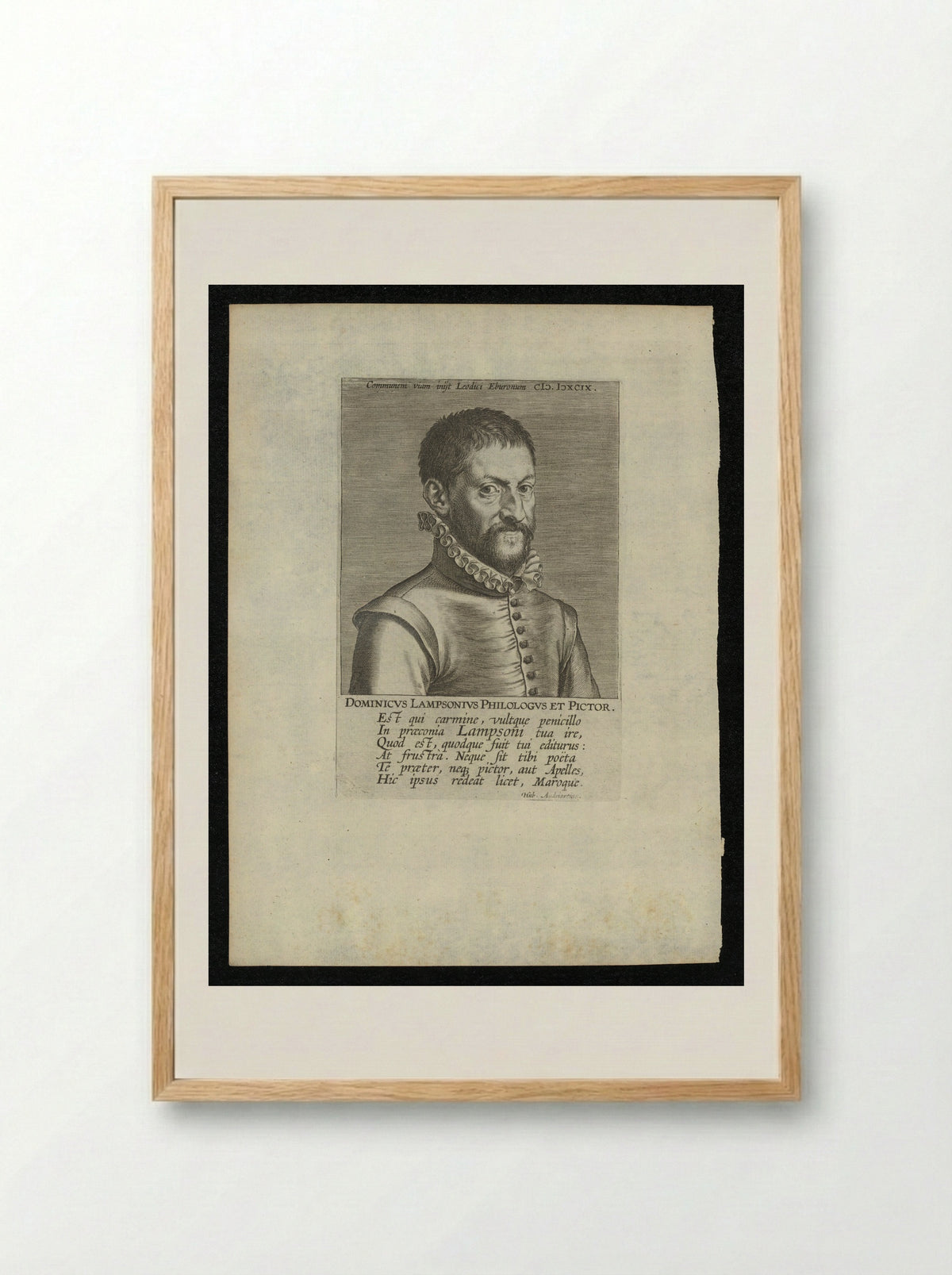 Portret van de schilder Joachim Patinier - Dominicus Lampsonius - Framed Print Wood
