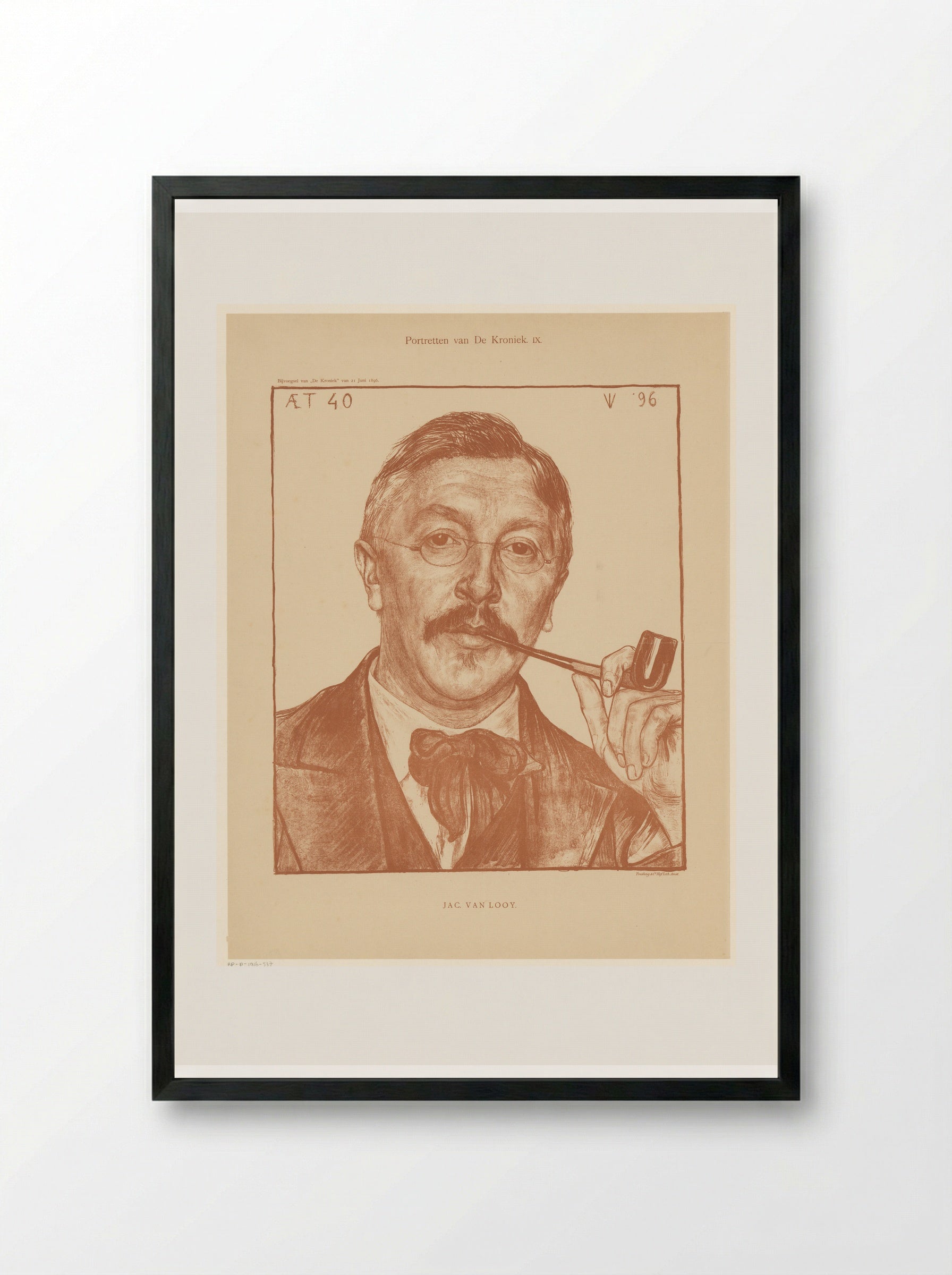 Portret van de schilder Maurits van der Valk - Jac van Looij - Framed Print Black