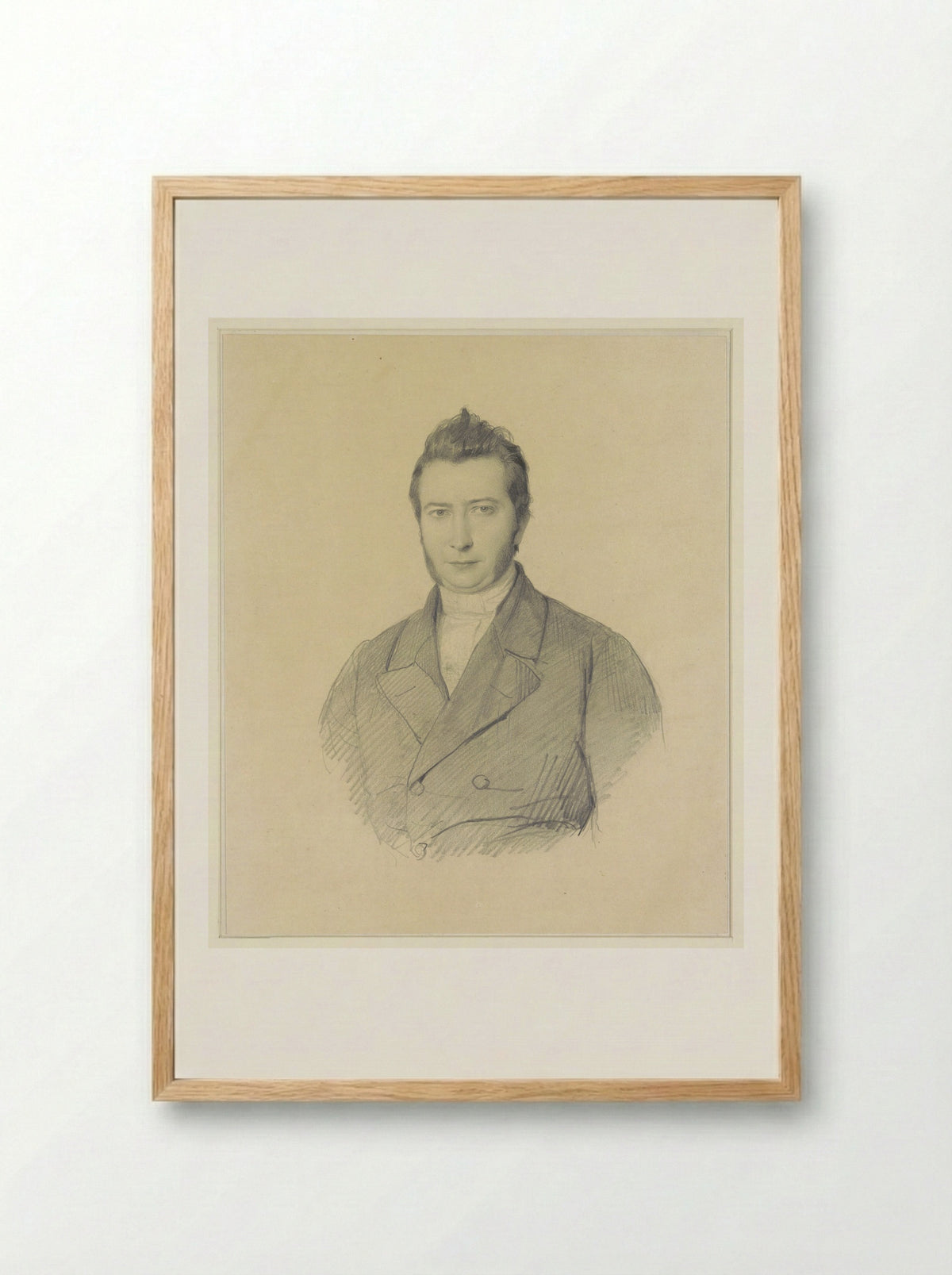 Portret van de schrijver Jan Jacob Lodewijk ten Kate - Gerhardus Fredericus Eilbracht - Framed Print Wood