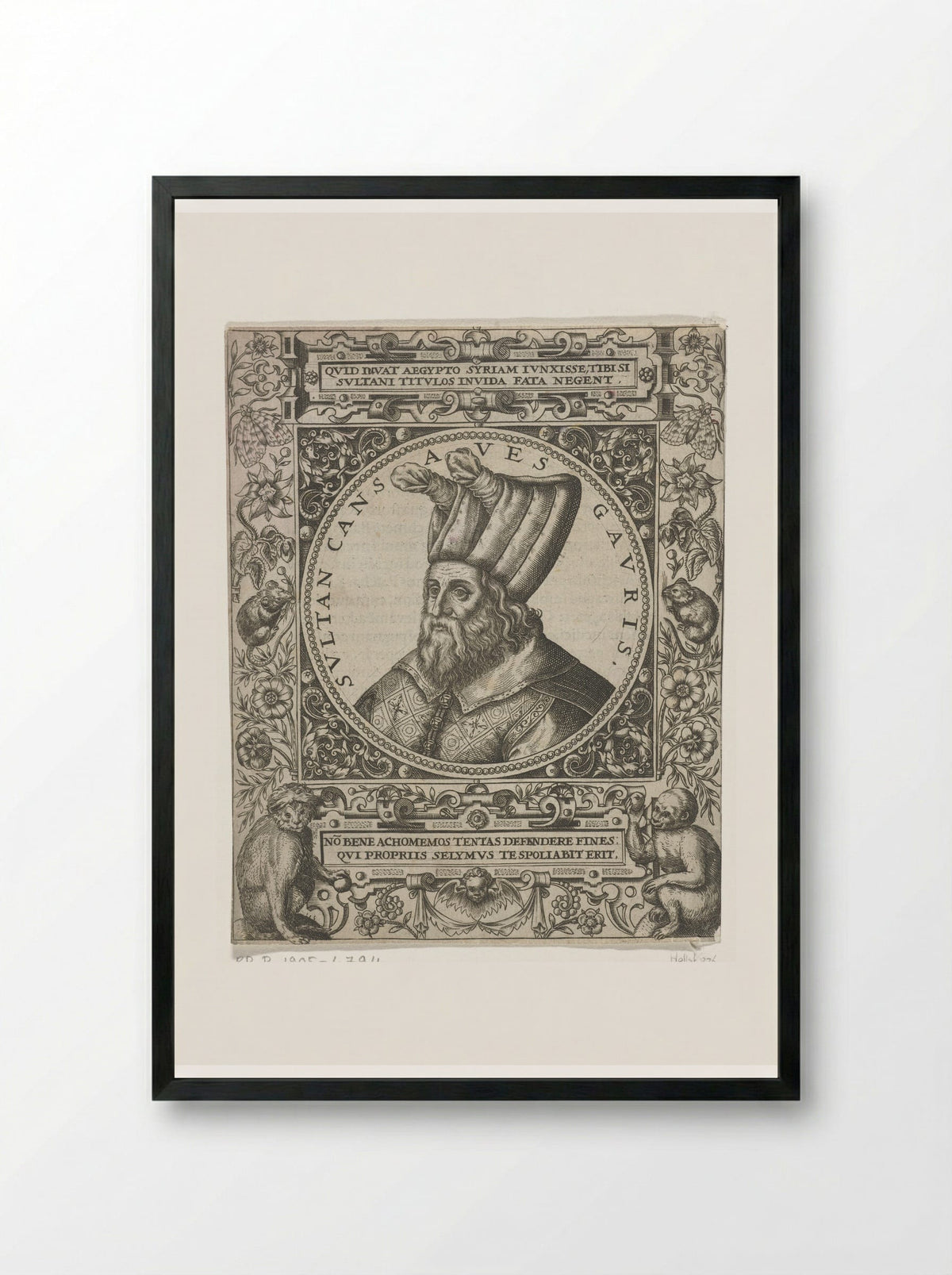 Portret van de sultan Cansaves Gauris - Theodor de Bry - Framed Print Black