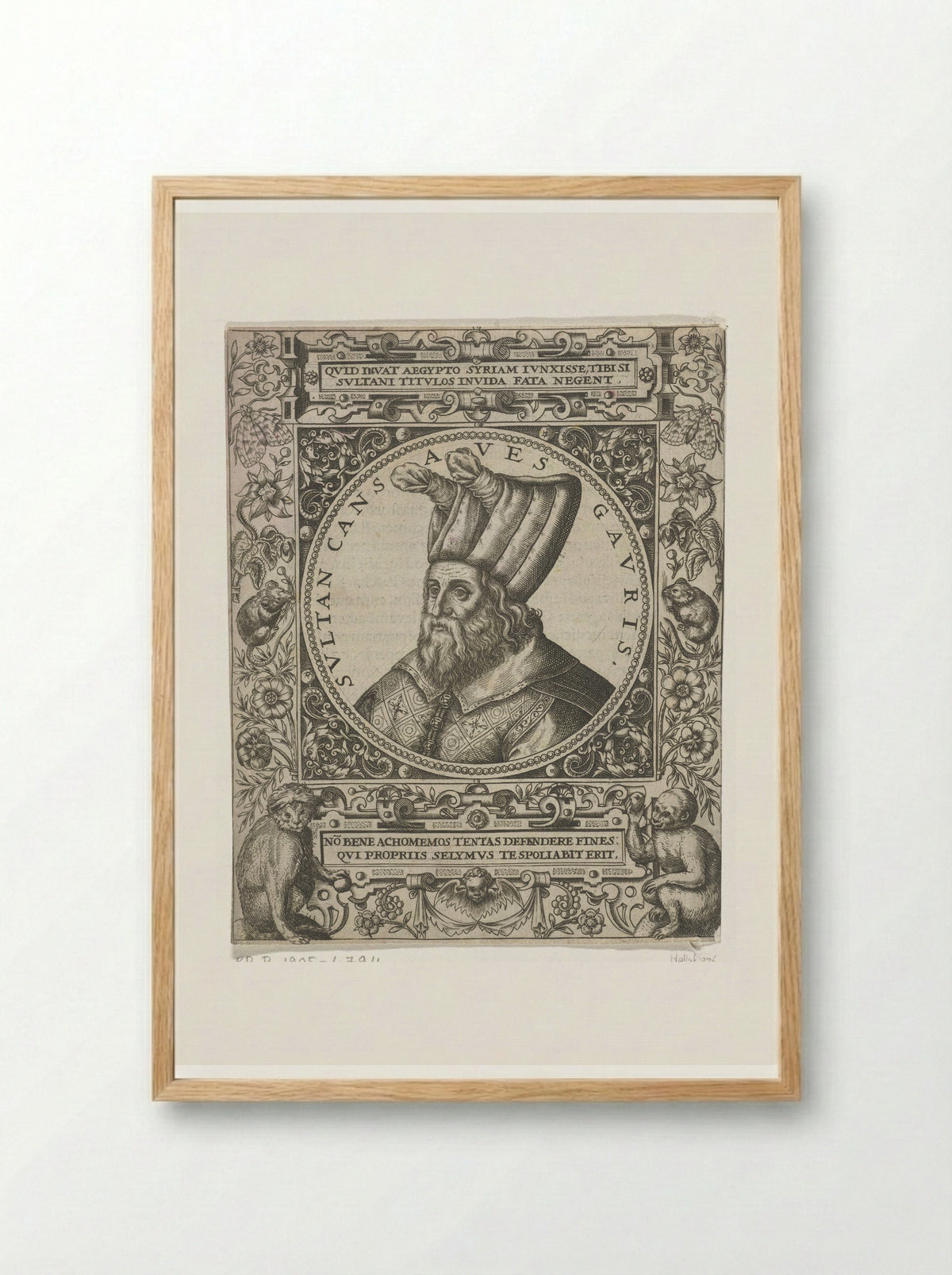 Portret van de sultan Cansaves Gauris - Theodor de Bry - Framed Print Wood