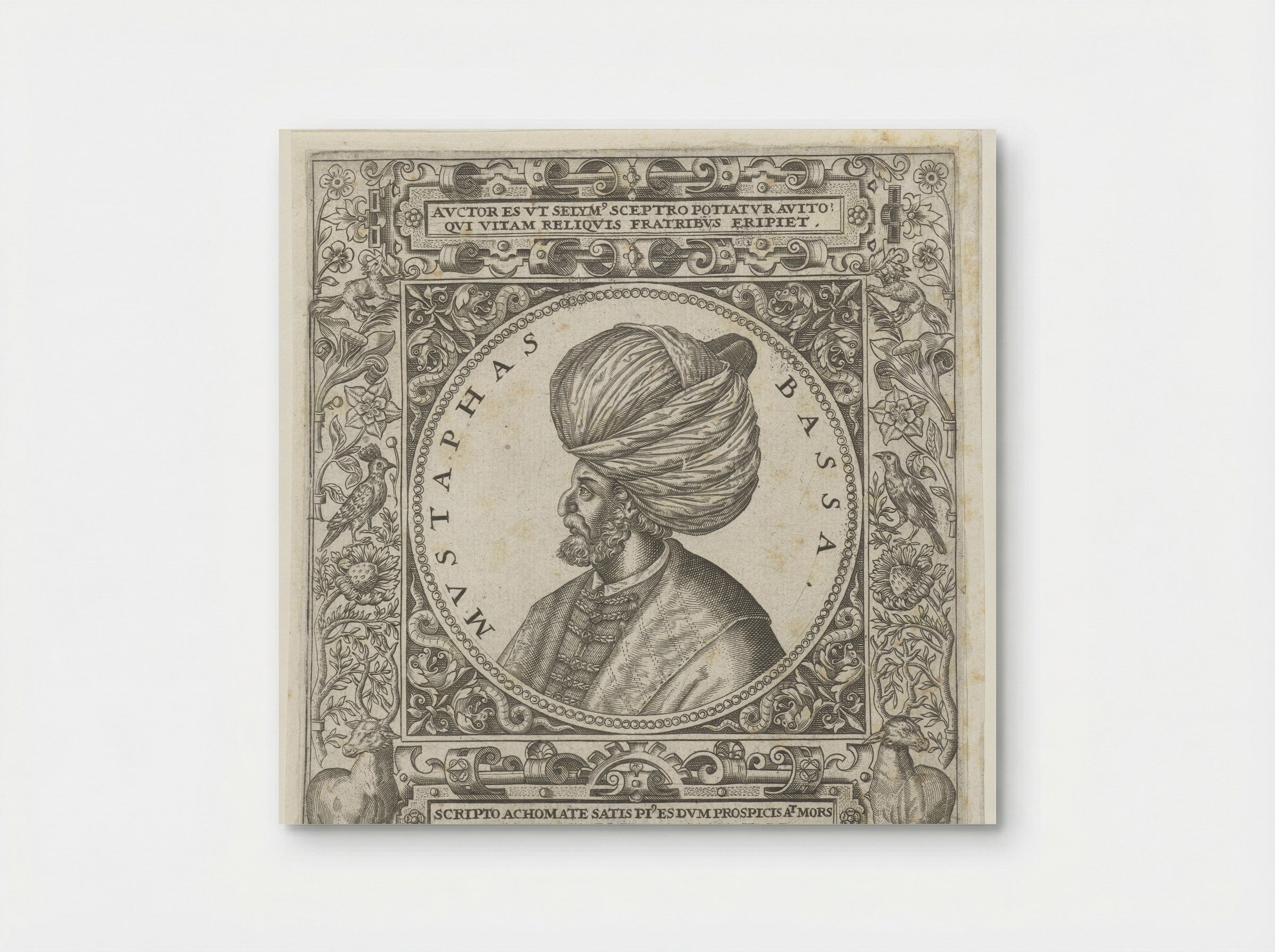 Portret van de sultan Mustafa Basha - Theodor de Bry - Poster