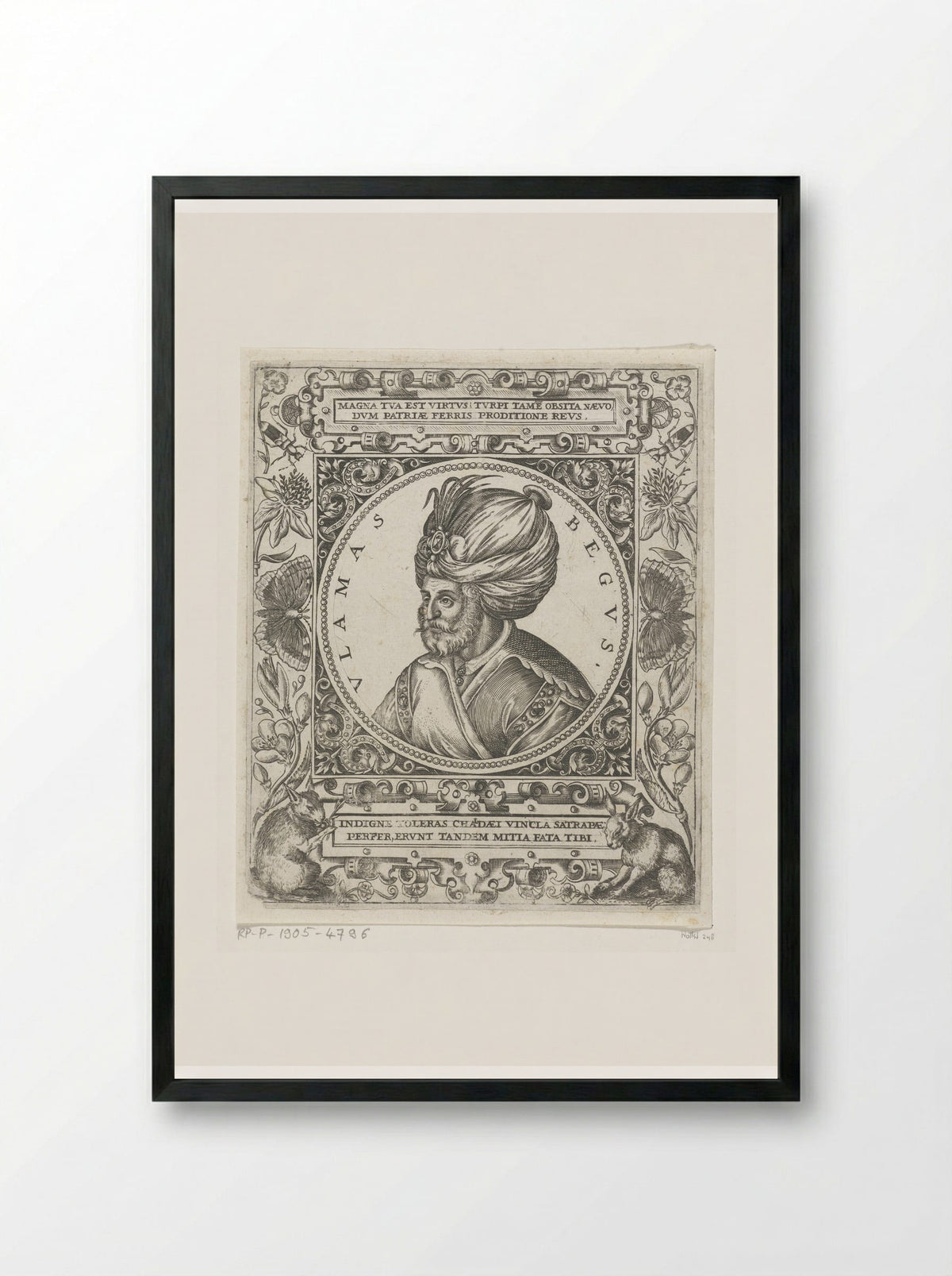Portret van de sultan Ulamas Begus - Theodor de Bry - Framed Print Black