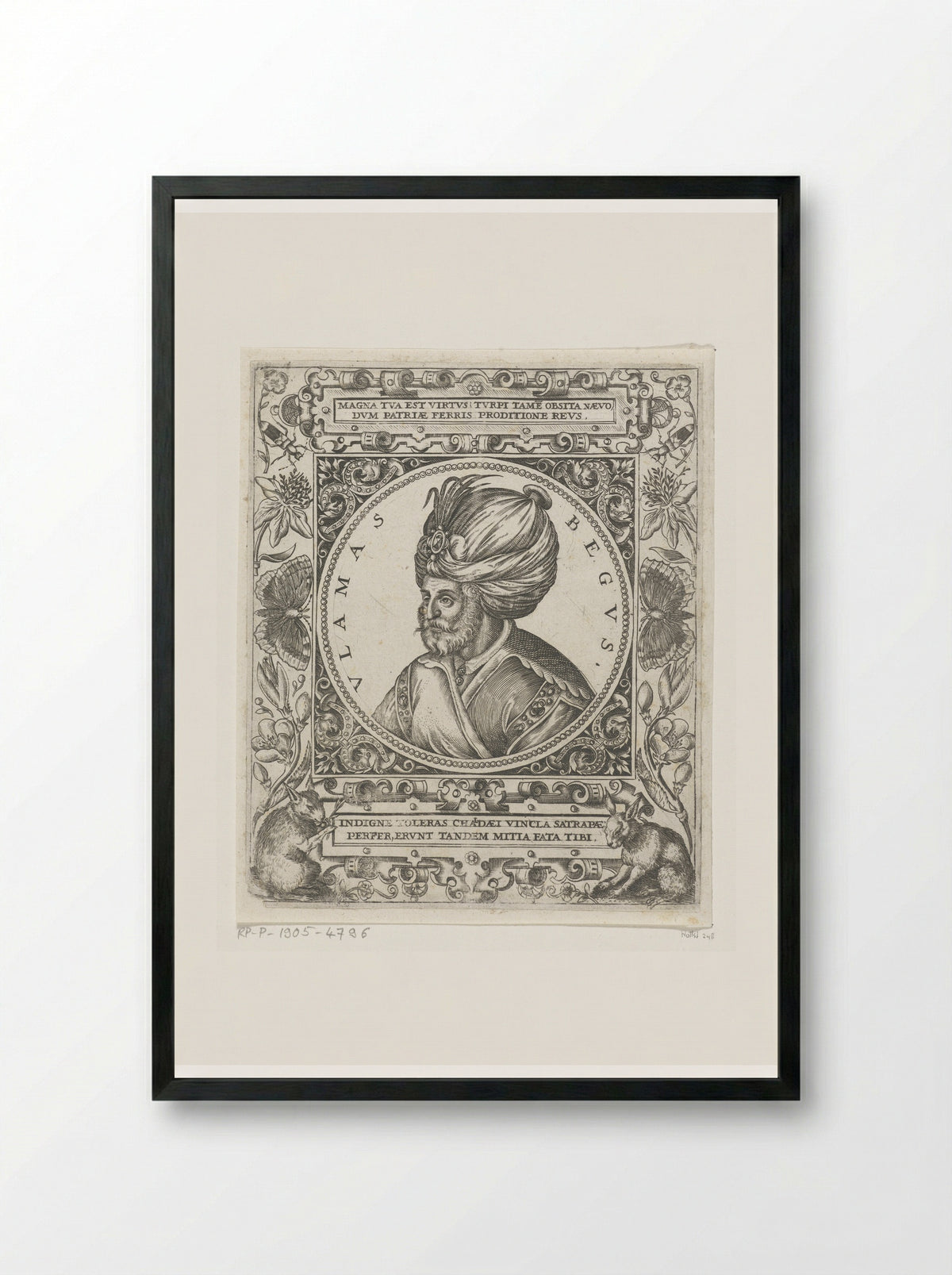 Portret van de sultan Ulamas Begus - Theodor de Bry - Framed Print Black