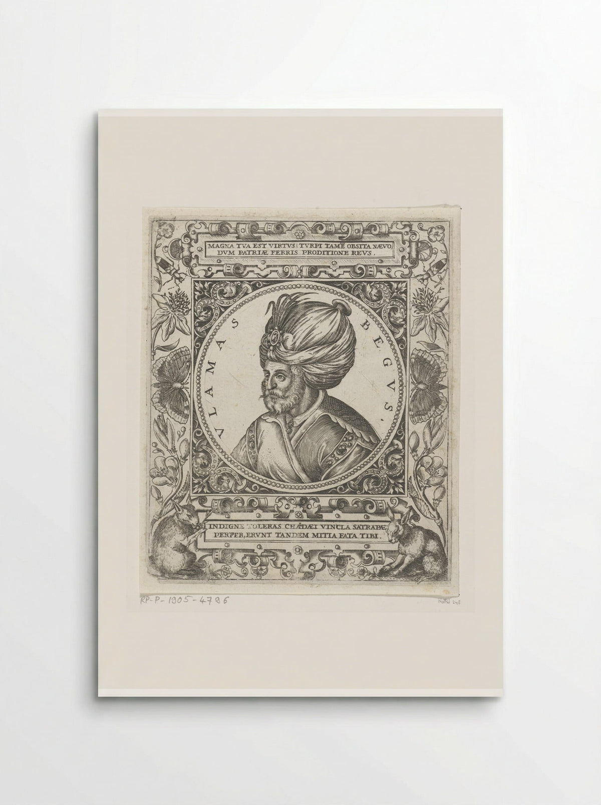 Portret van de sultan Ulamas Begus - Theodor de Bry - Poster