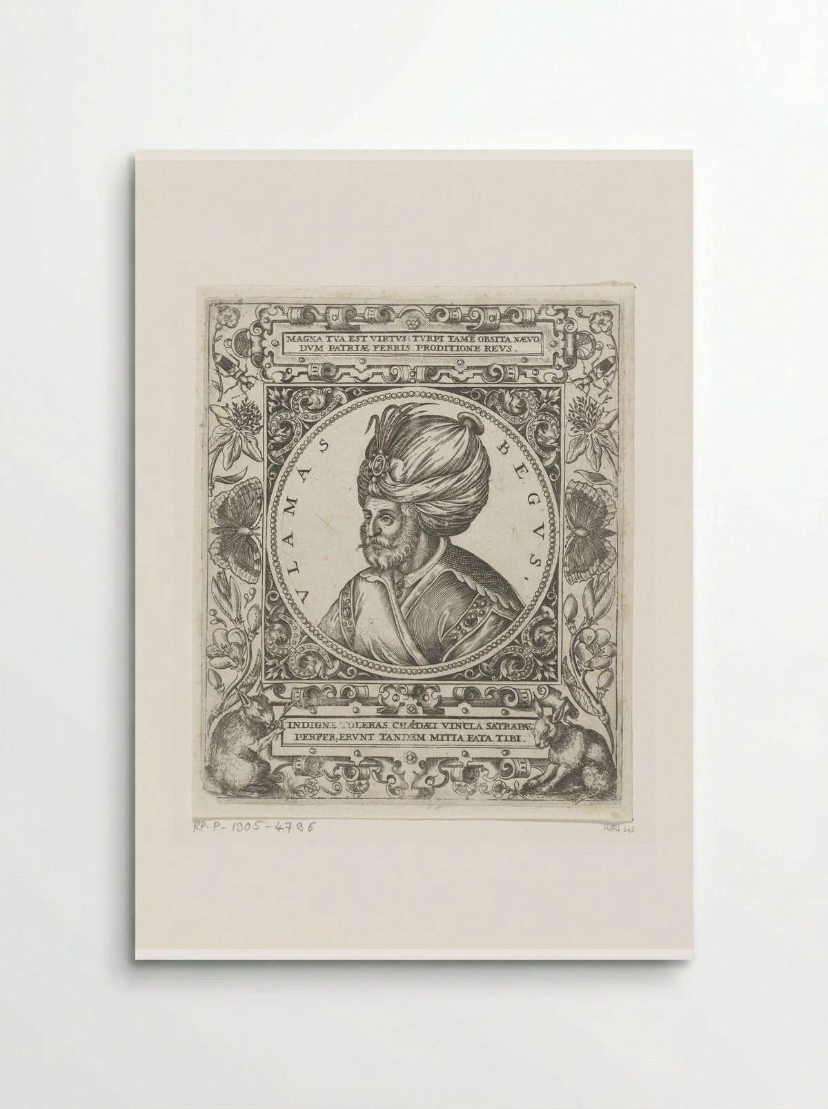 Portret van de sultan Ulamas Begus - Theodor de Bry - Poster