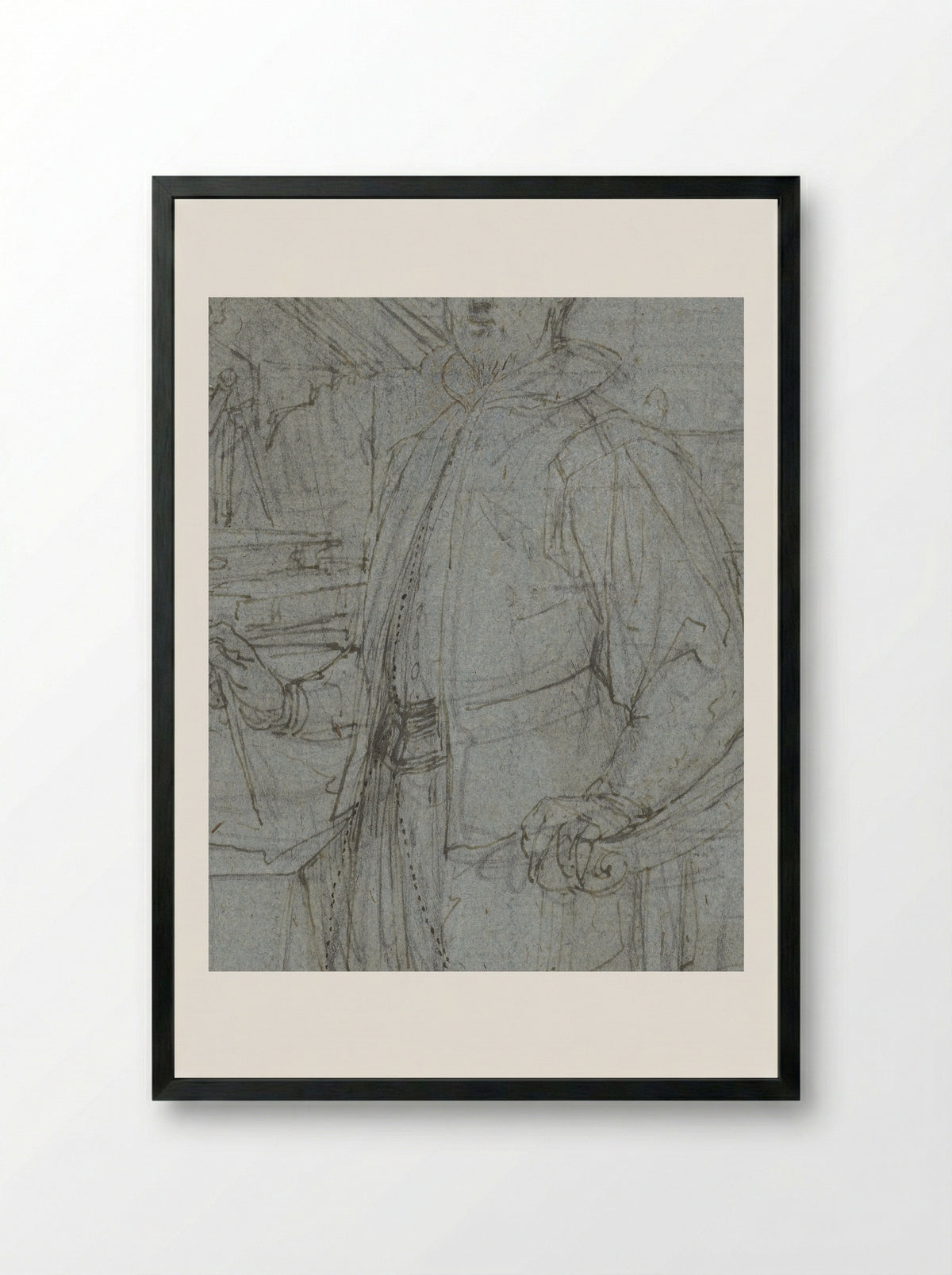 Portret van een architect - Ambrogio Giovanni Figino - Framed Print Black
