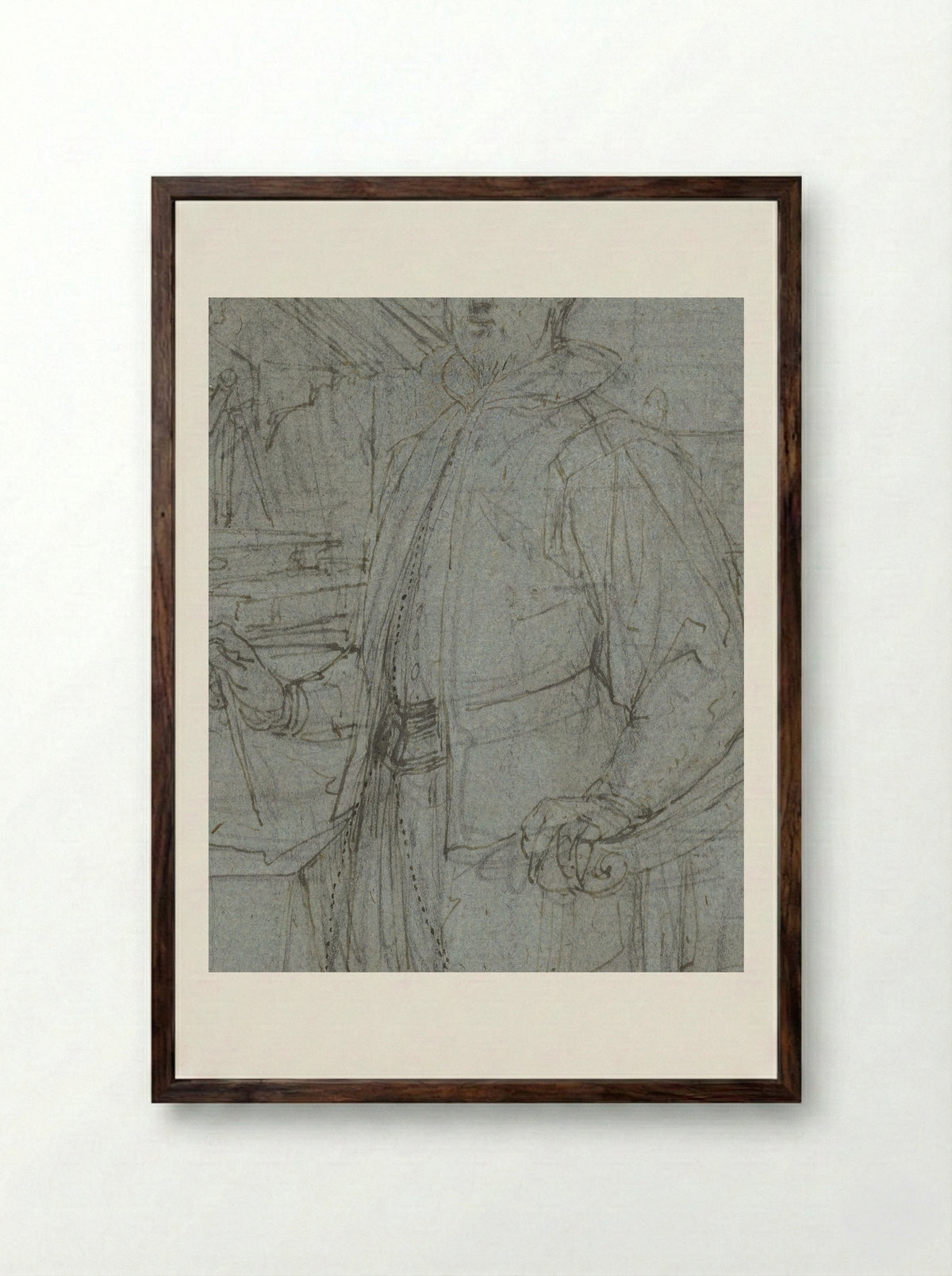Portret van een architect - Ambrogio Giovanni Figino - Framed Print Dark Wood
