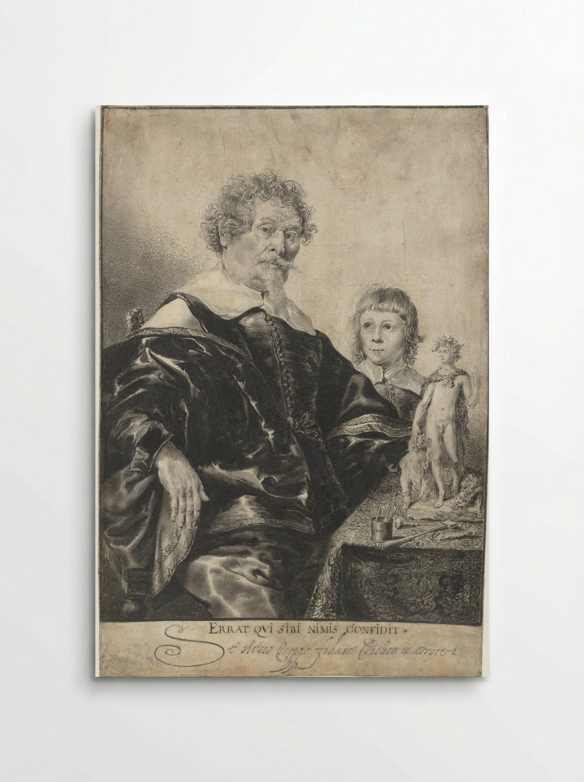 Portret van een edelsmid met zijn zoon - Pieter Rottermondt - Poster