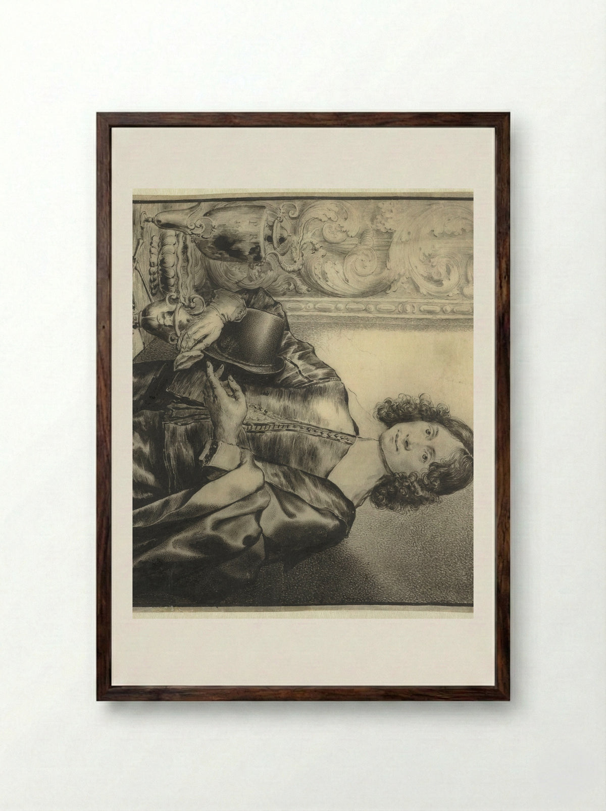 Portret van een edelsmid - Pieter Rottermondt - Framed Print Dark Wood