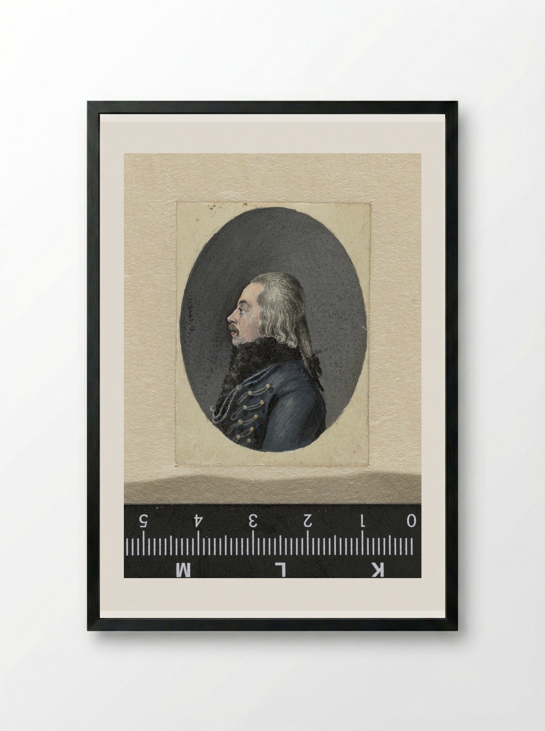 Portret van een huzarenofficier - Ernst Willem Jan Bagelaar - Framed Print Black