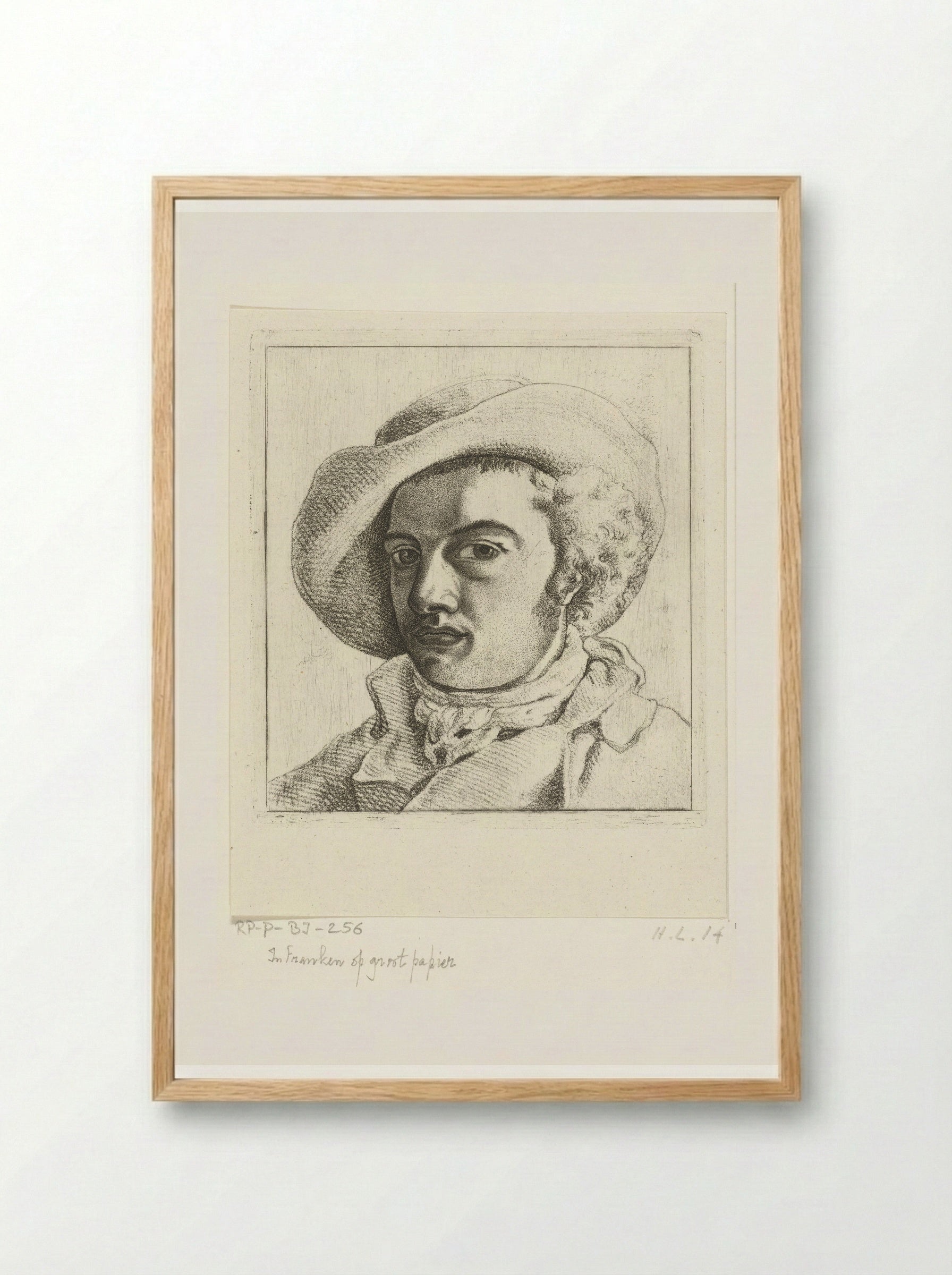 Portret van een jonge man met hoed - Ernst Willem Jan Bagelaar - Framed Print Wood